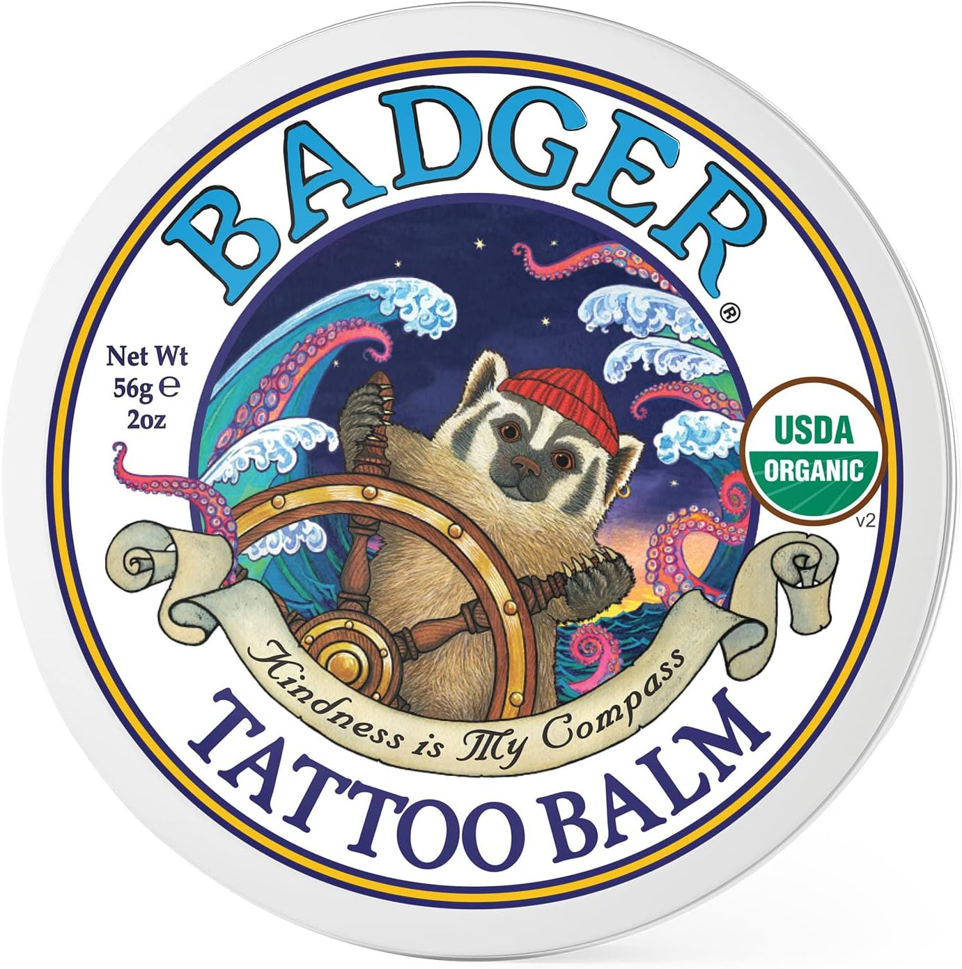 Badger Tattoo Balm, Coconut & Tamanu, 2 oz