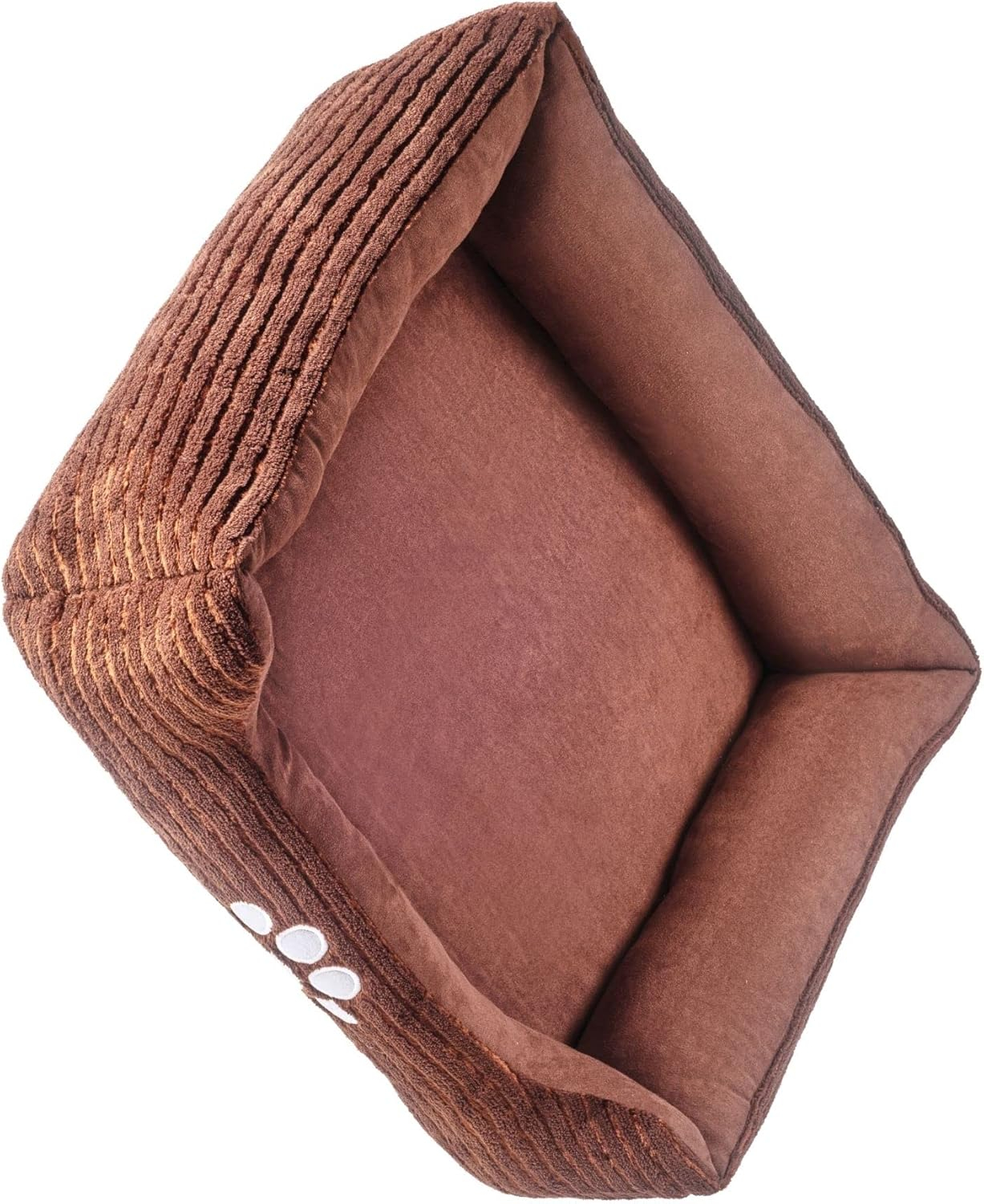 Long Rich Reversible Rectangle Pet Bed Dog Bed with Dog Paw Embroidery,Medium size, by Happycare Textiles