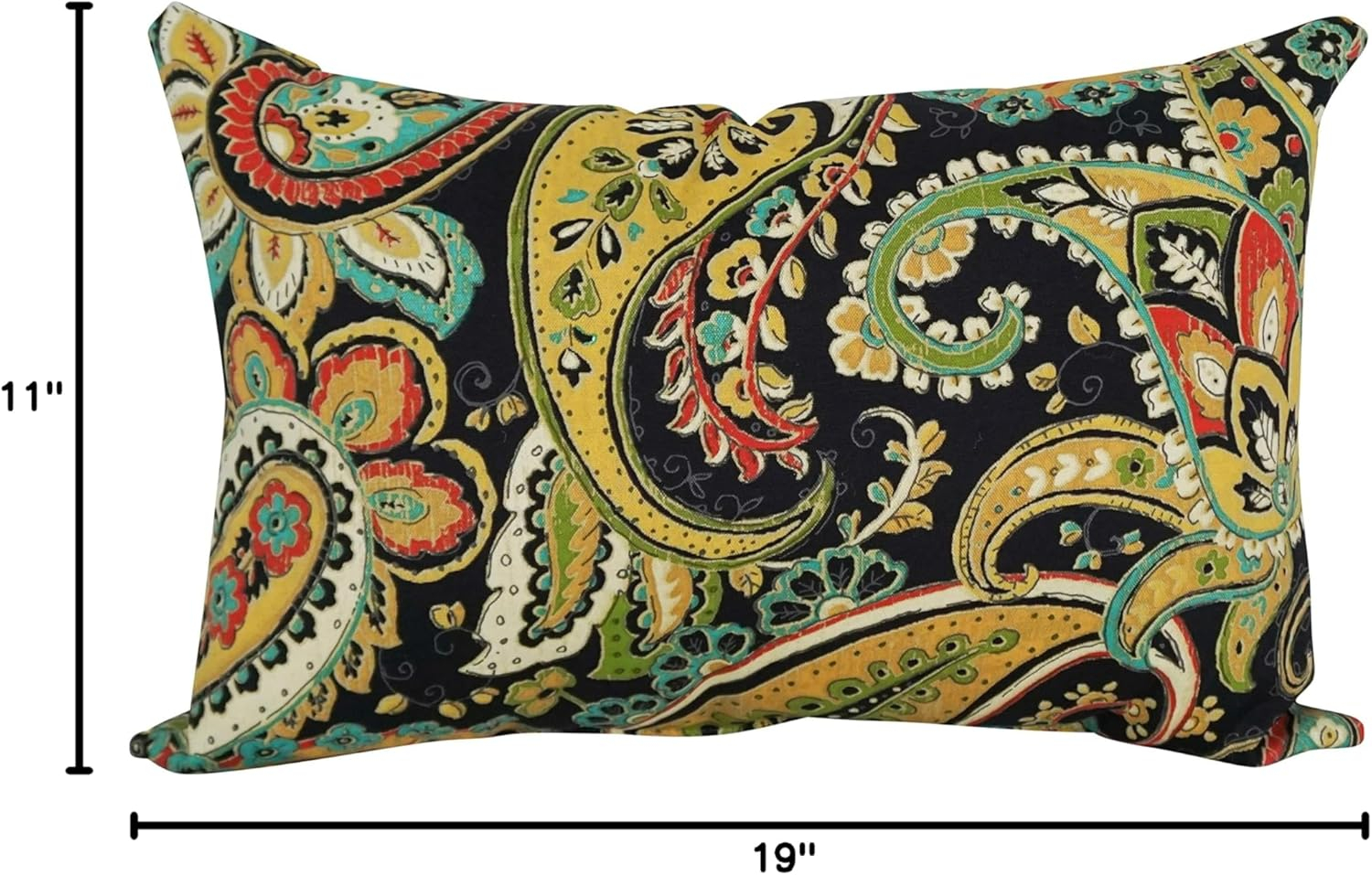 Hadia Franco Noir Rectangular Spun Polyester Outdoor Lumbar Pillow Set