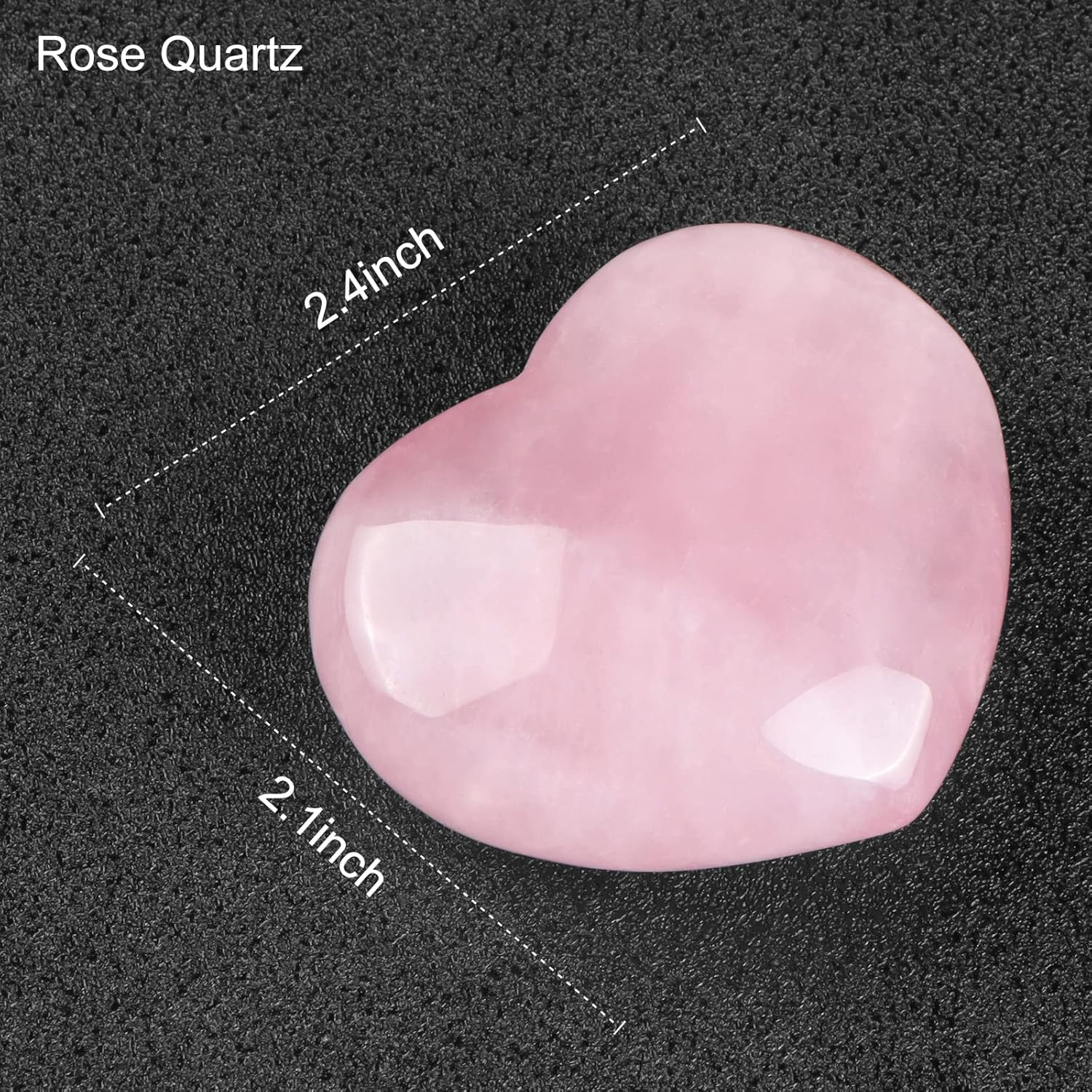9Dzine Rose Quartz Crystal Heart for Home Decor Items 40-60 Gm | Crystal Heart Stone for Healing Meditation | Heart for Friendship Couple Gifts for Women