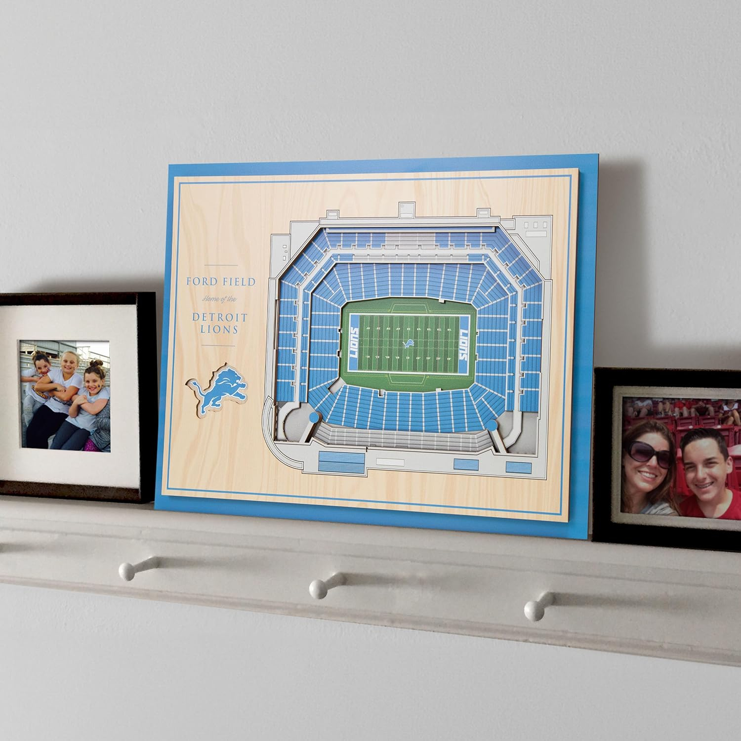 Detroit Lions 17'' x 13'' 5-Layer StadiumViews 3D Wall Art