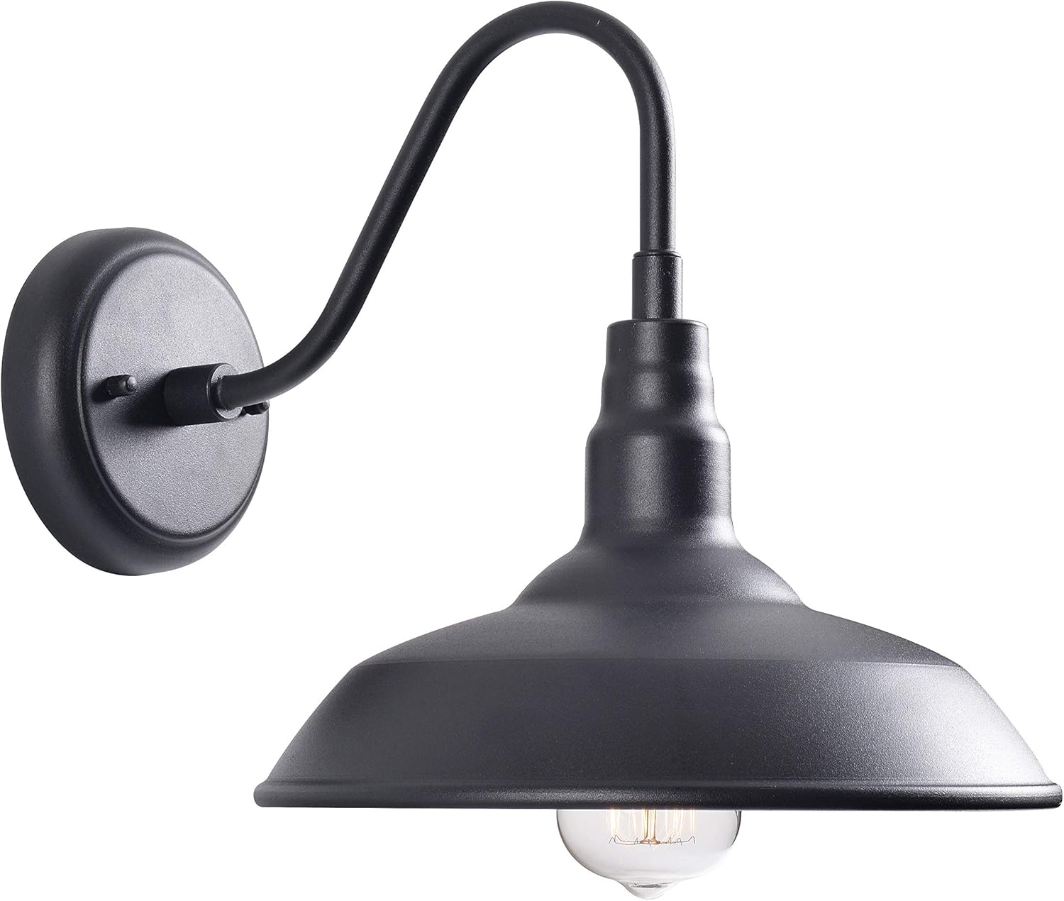 Barnes 10 in. Black Outdoor Hardwired Lantern Sconce