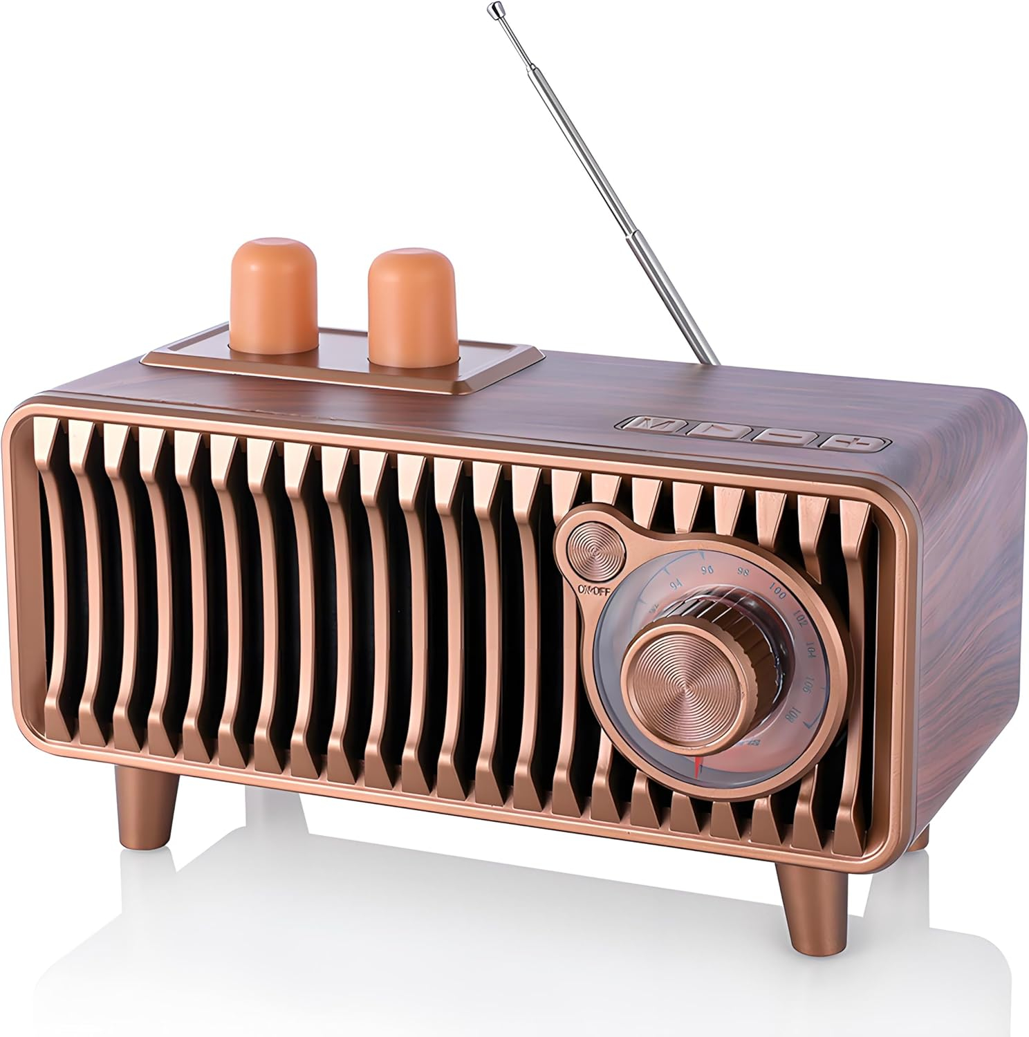 Retro Bluetooth Speaker, Vintage Radio Walnut Wood Rotary FM Radio 20W Dual Speakers Stereo,with U Disk/TF Card/Aux Music Player Function,Portable Wireless Speakers for Home, Office Decor