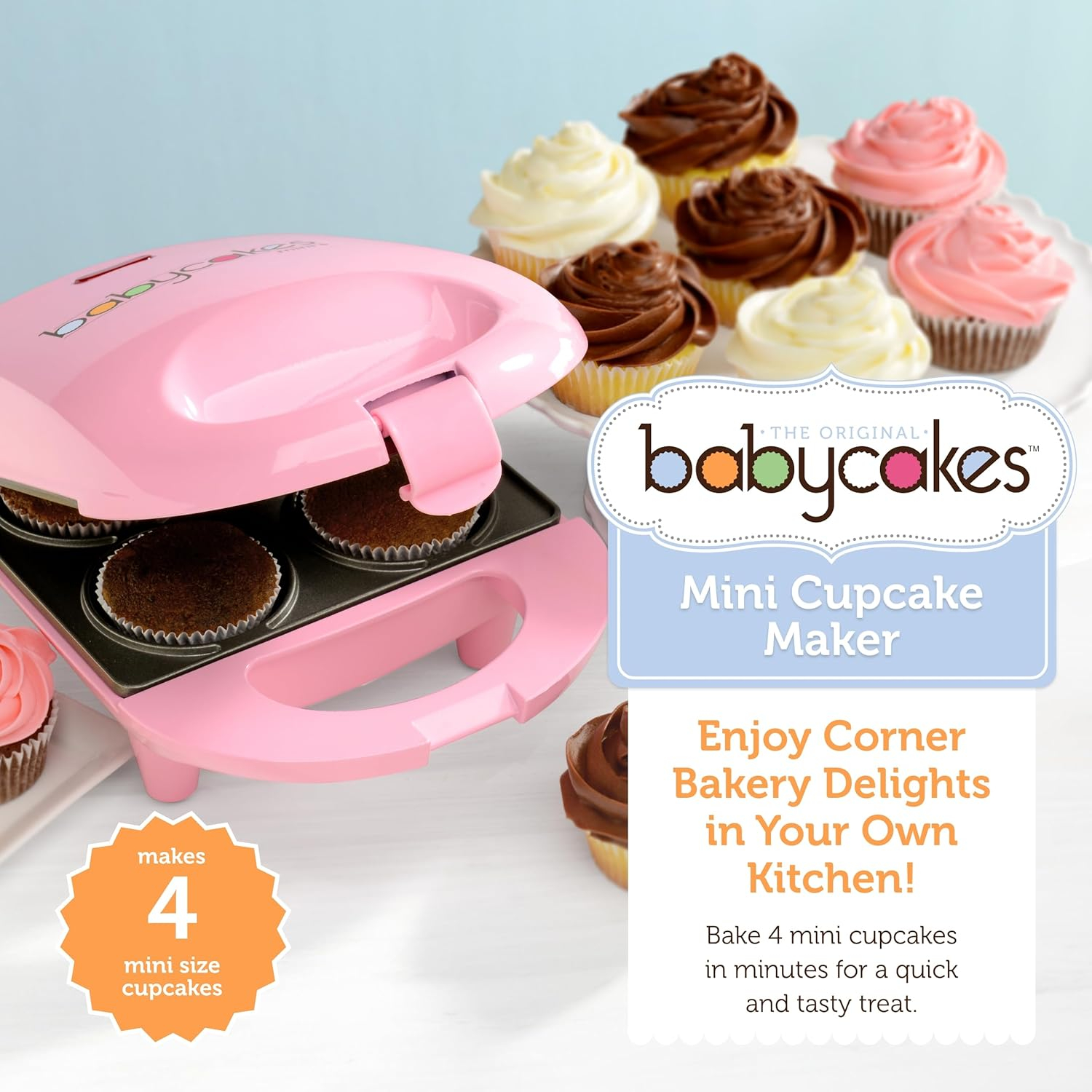Babycakes Mini Cupcake Maker, Mini Size, Pink, Model CCM-50