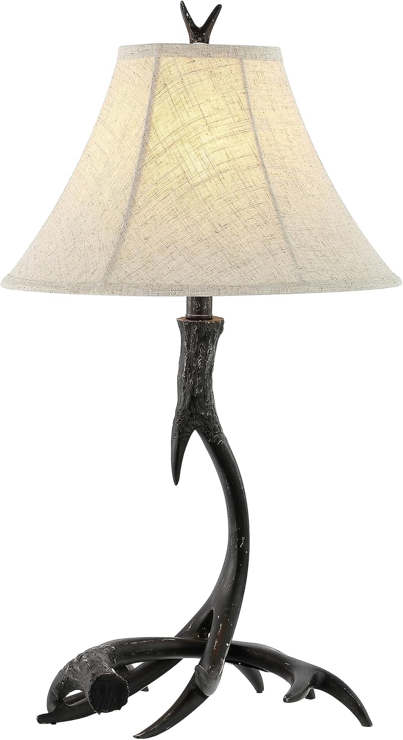 JONATHAN Y JYL6305C Antler 27.5" Rustic Resin LED Table Lamp, Traditional for living room, dinning room, bedroom, office Bulb Included, Black