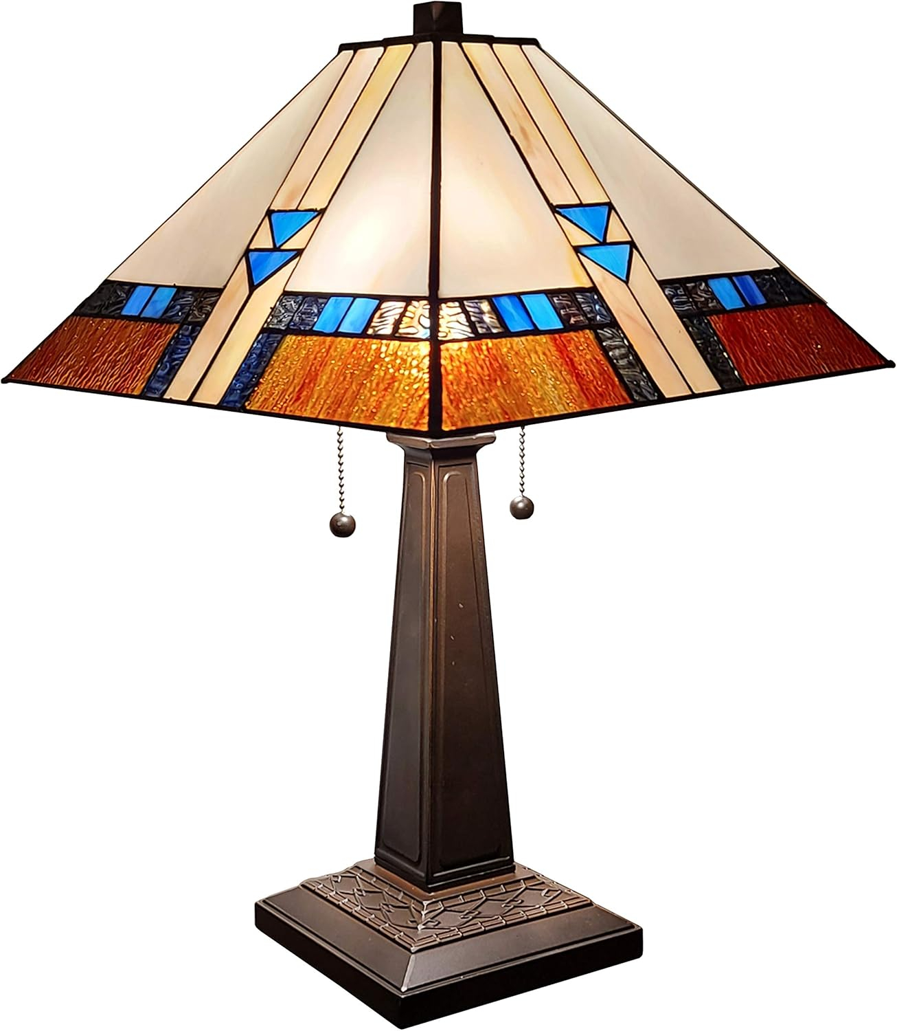 Amora Lighting Tiffany-style Mission Table Lamp 23" Tall