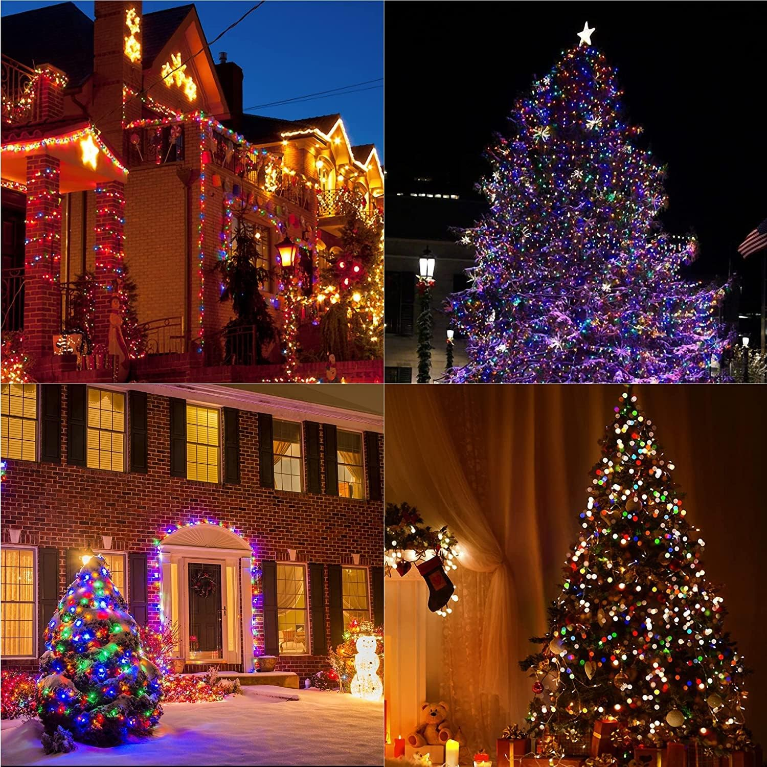Agvmi 2-Pack Solar Christmas Lights Outdoor Waterproof, 200 LED 72FT Solar Powered String Lights with 8 Modes, Solar Fairy Lights for Xmas Tree Party Wedding Garden Decorations Multi-Colored