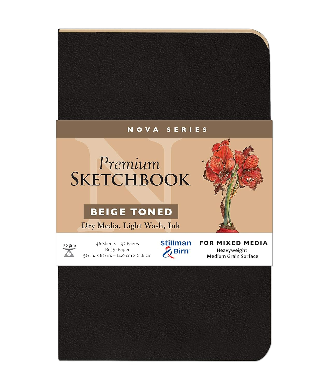 Stillman & Birn Nova Series Soft-Cover Sketchbook, Beige, 5.5" x 8.5"
