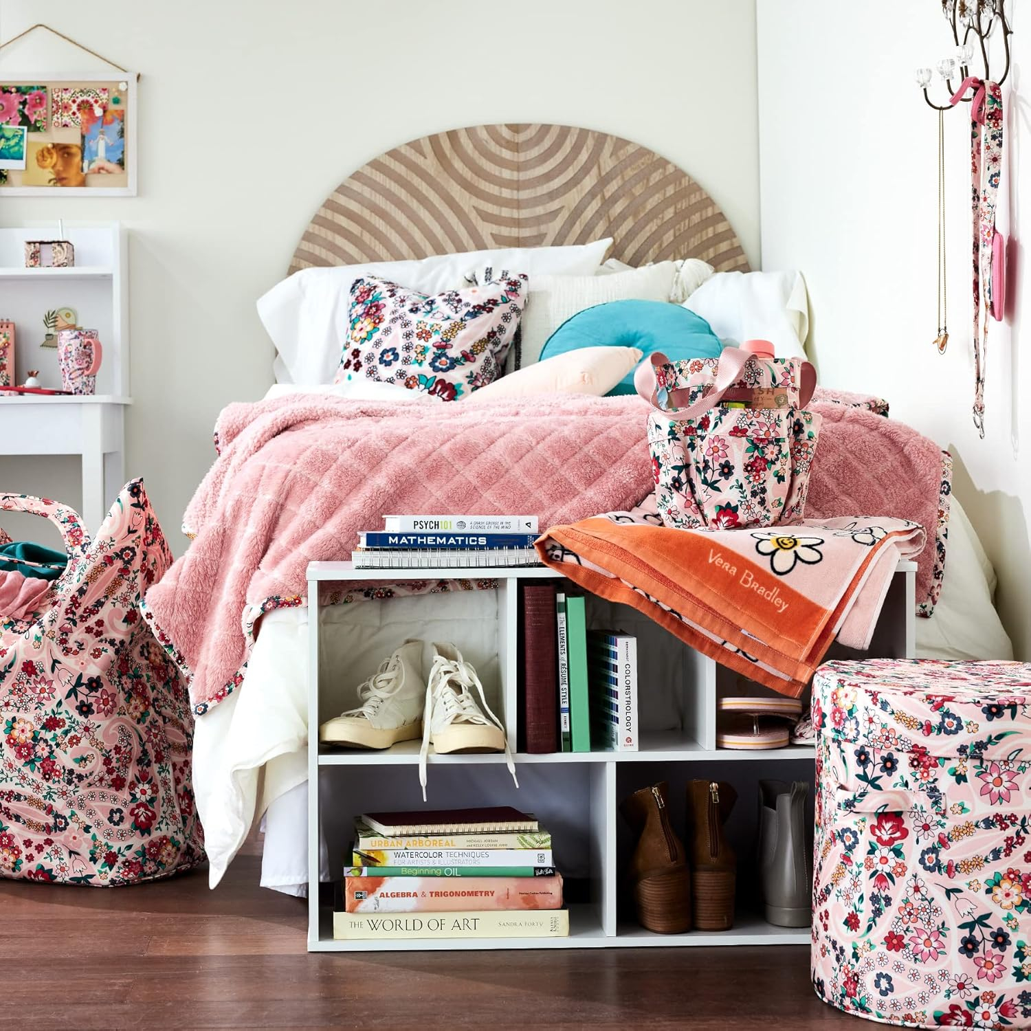 Vera Bradley Women's Decorative Throw Pillow With Removeable Hypoallergenic Insert, Perennials Gray, One Size