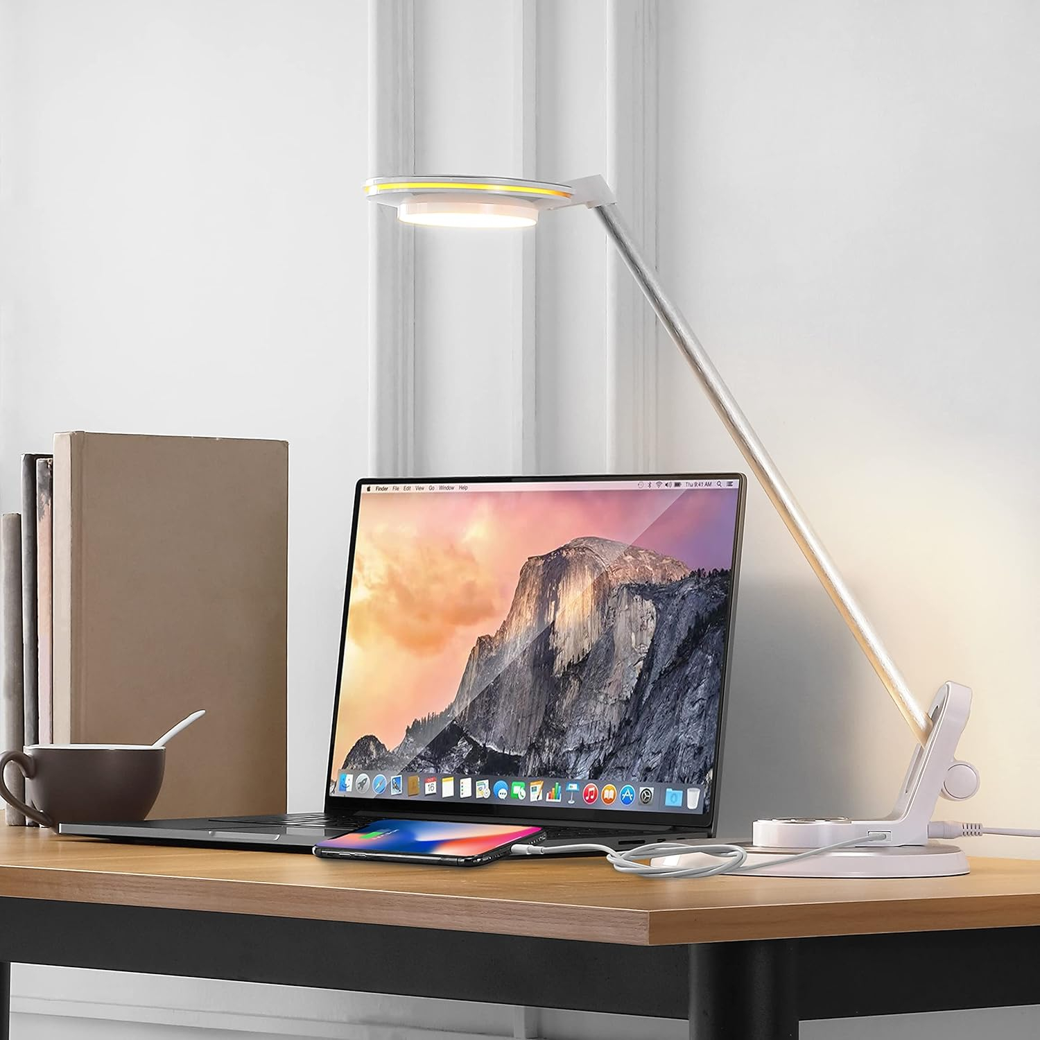 JONATHAN Y JYL7701B Dixon 18.5" Aluminum Contemporary Farmhouse Minimalist Adjustable Dimmable USB Charging LED Task Lamp for Bedroom Living Room Office, Silver