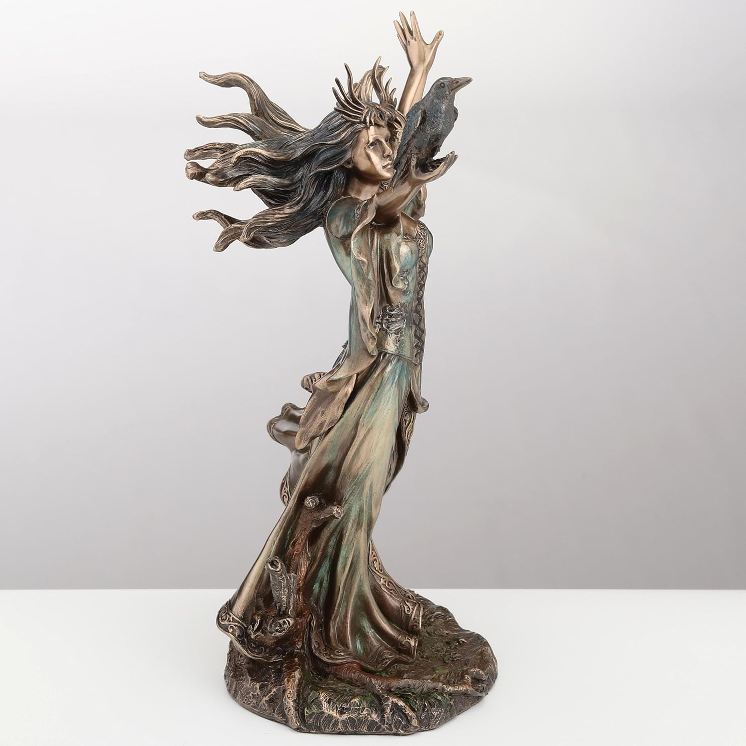 Morgan Le Fay Bronze Finish Fairy Sculpture for Tabletop Decor