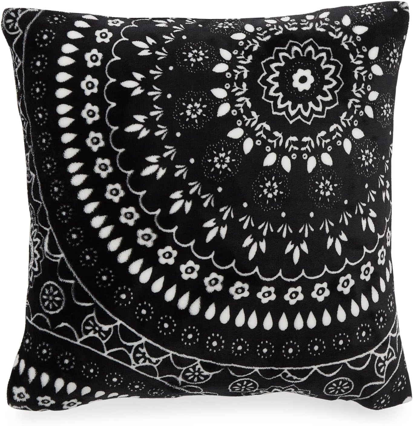 Vera Bradley Women's Decorative Throw Pillow With Removeable Hypoallergenic Insert, Black Bandana Medallion, One Size