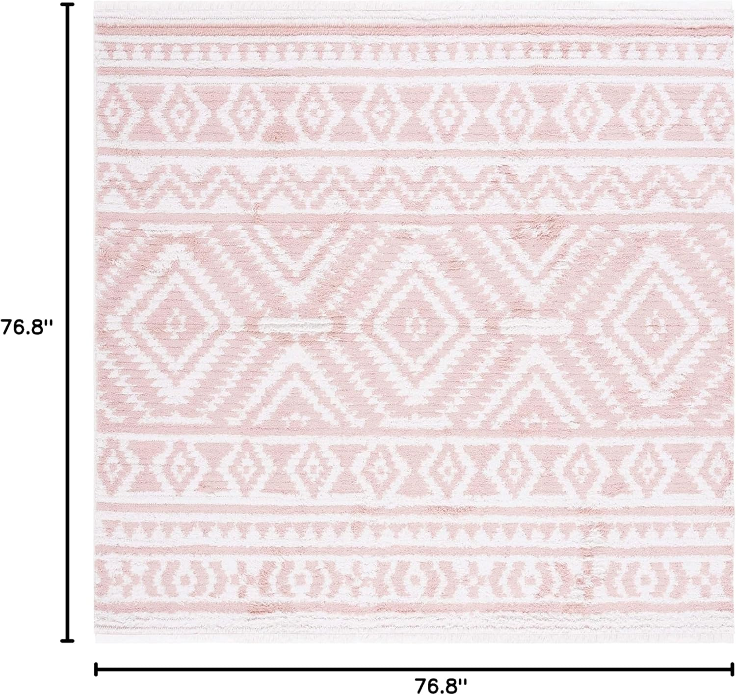 SAFAVIEH Augustine Emmett Geometric Area Rug, Ivory/Pink, 6'4" x 6'4" Square