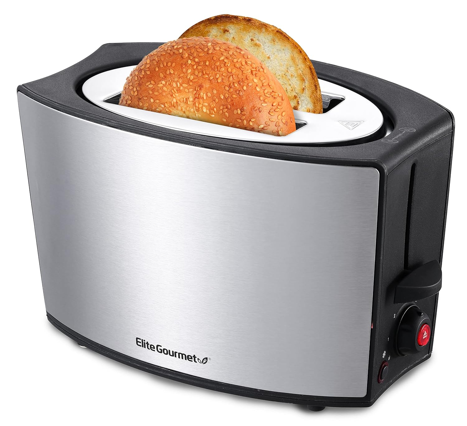 Elite Gourmet ECT2428 New Stainless Steel 2-Slice Toaster with Bagel Function