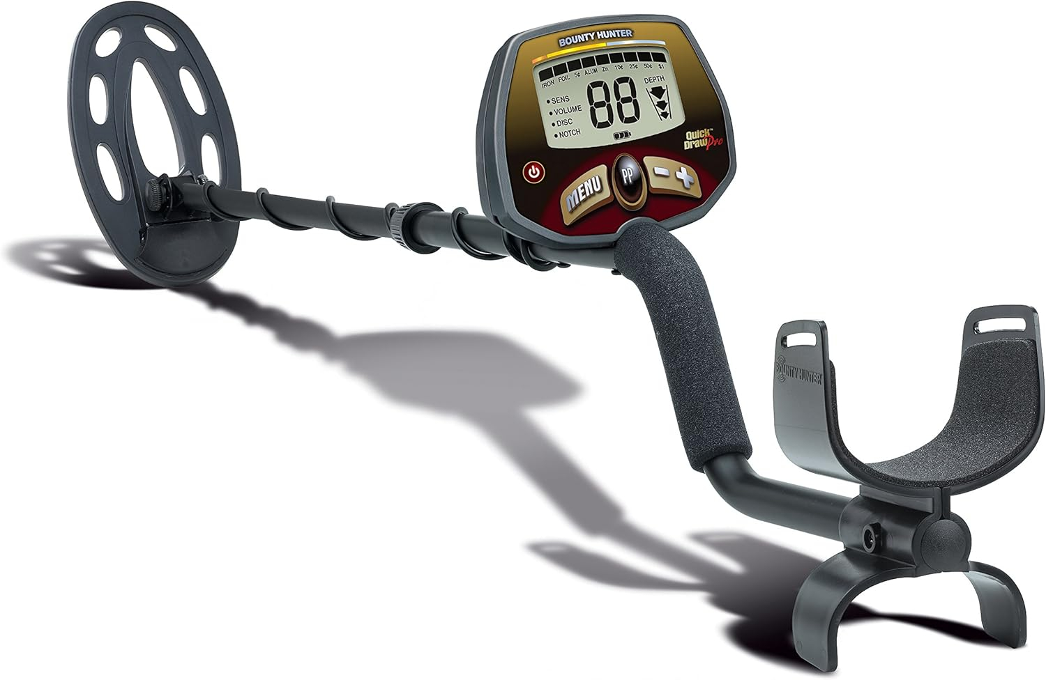 Bounty Hunter Quick Draw Pro Metal Detector with Target ID, Depth Indicator, and Pinpoint Mode – Lightweight Design for Coins, Relics, and Jewelry Detection