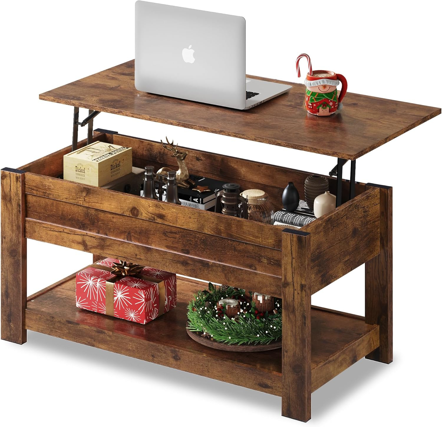 Millwood Pines Coffee Table, 39" Lift Top Coffee Table With Hidden Compartment And Storage Shelf For Living Room