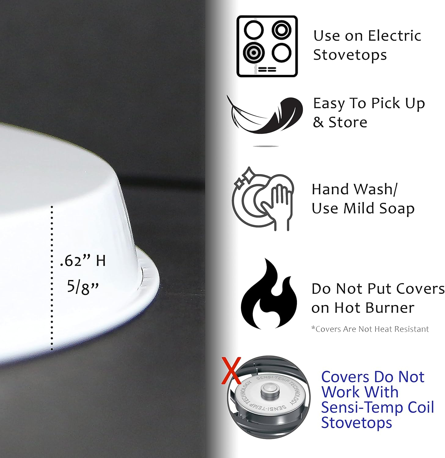 Reston Lloyd Electric Stove Cooktop Burner Covers (Set of 4)