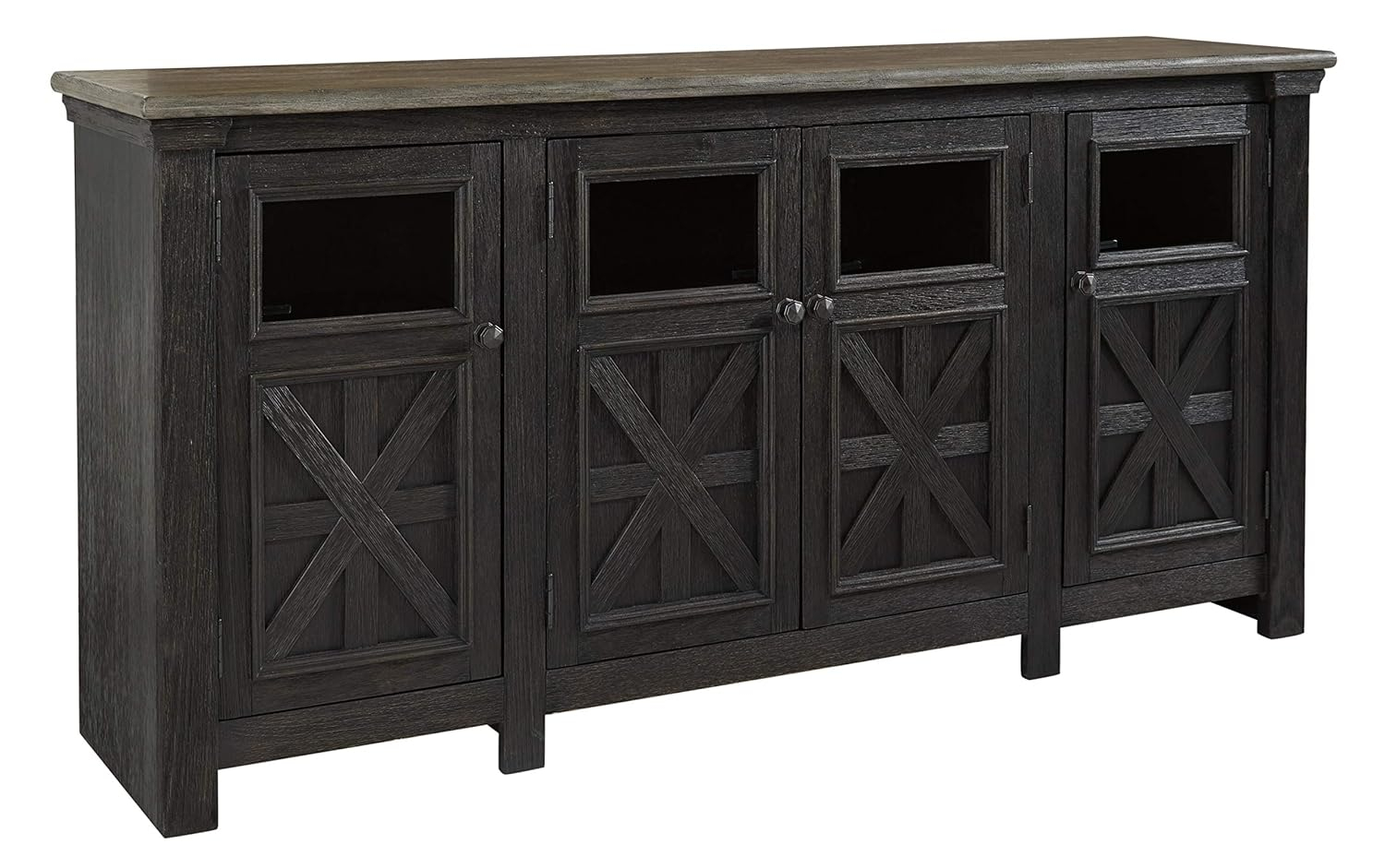 Signature Design by Ashley Tyler Creek 74"" TV Stand in Black and Gray