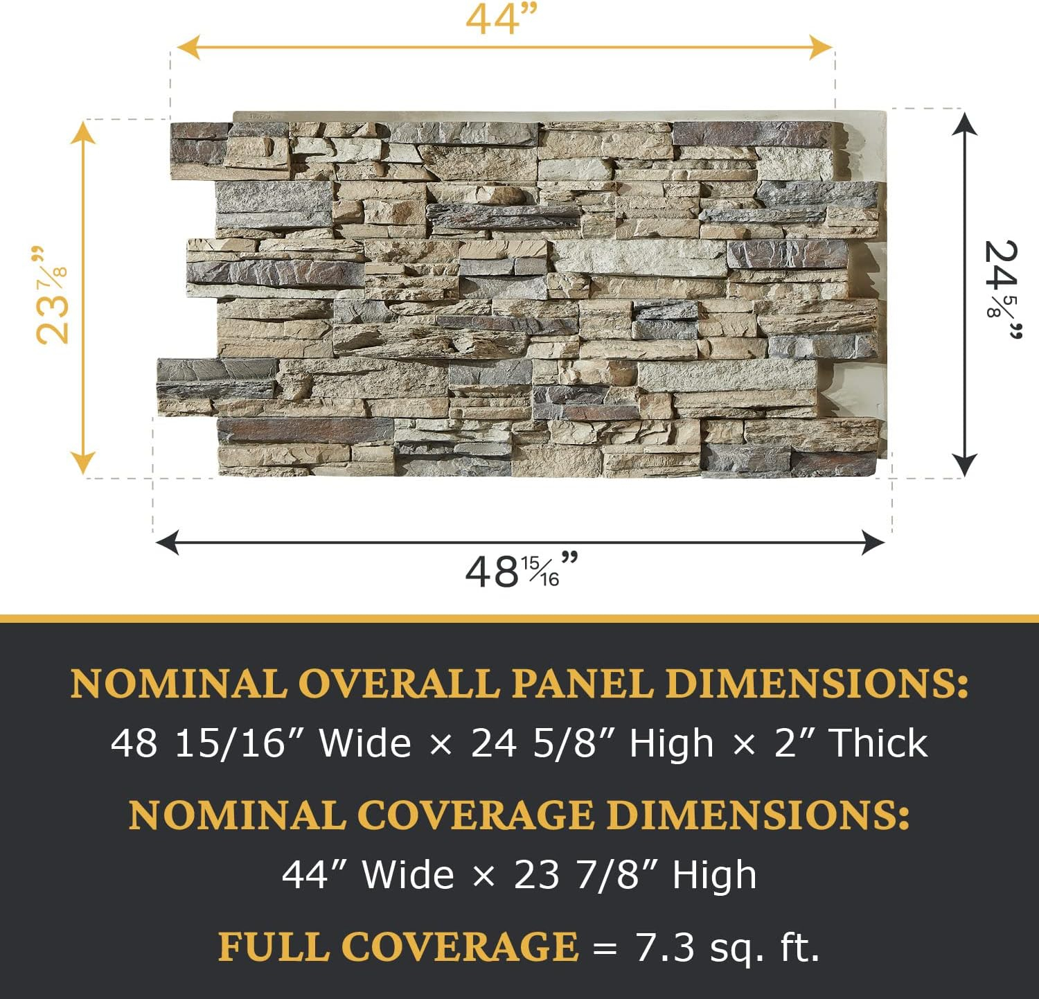 Faux Stacked Stone 3D Textured Wall Panel Sample | Sedona | 8"L x 8"H | Sample Size | Ocean Mist