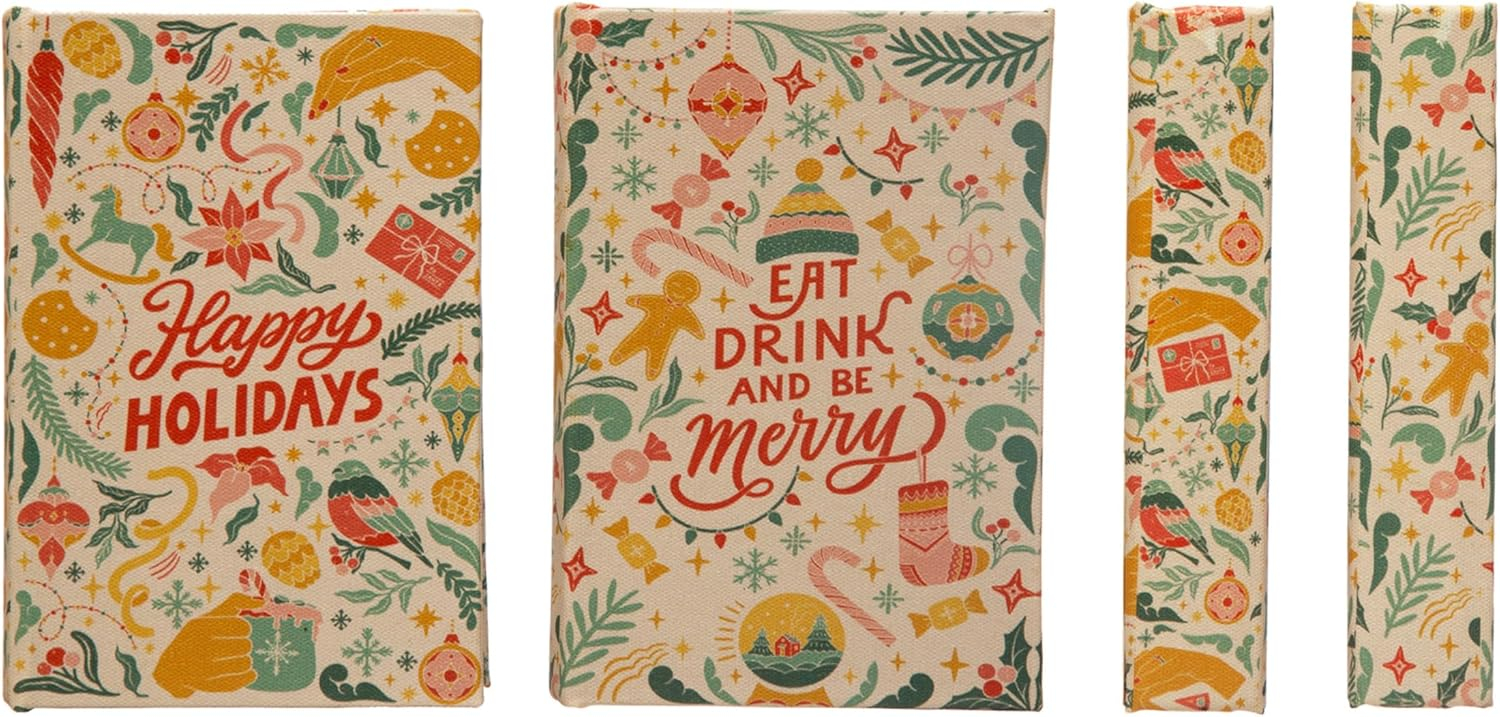 Creative Co-Op Wood And Canvas Book Box