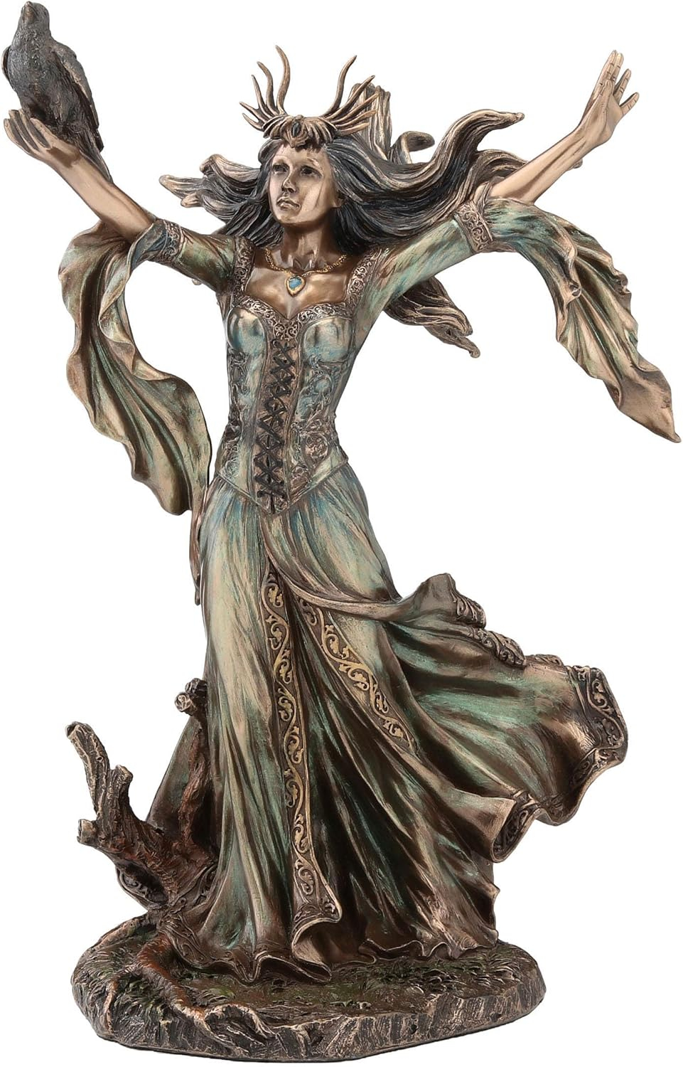 Morgan Le Fay Bronze Finish Fairy Sculpture for Tabletop Decor
