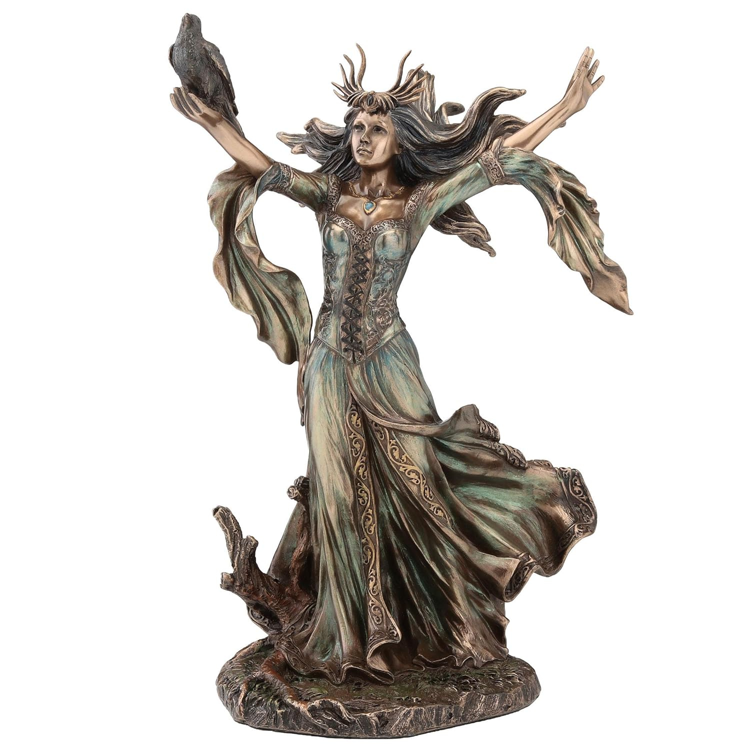 Morgan Le Fay Bronze Finish Fairy Sculpture for Tabletop Decor