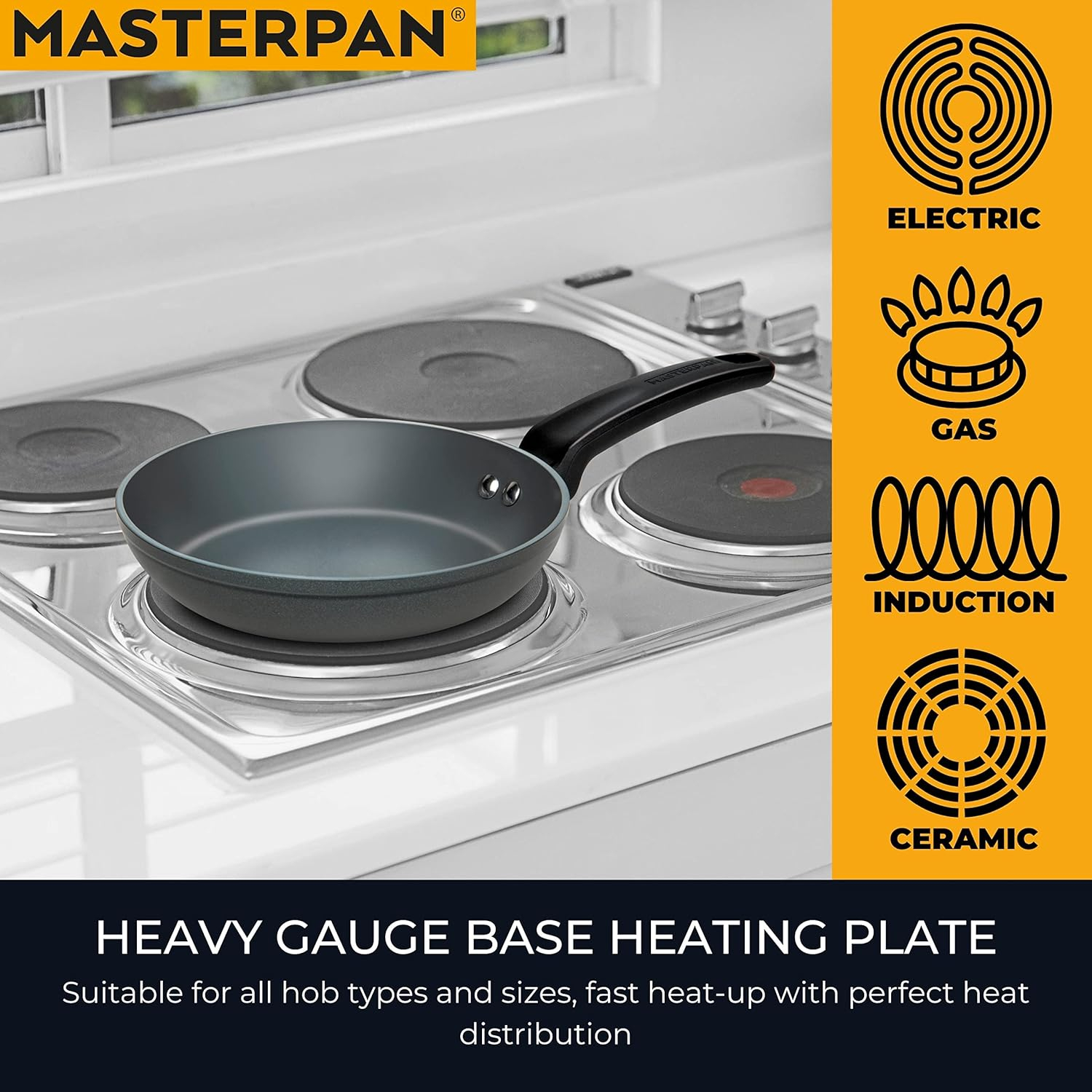 Healthy Ceramic ILAG Non-Stick Everyday Frying Pan with Bakelite handle, 8", black