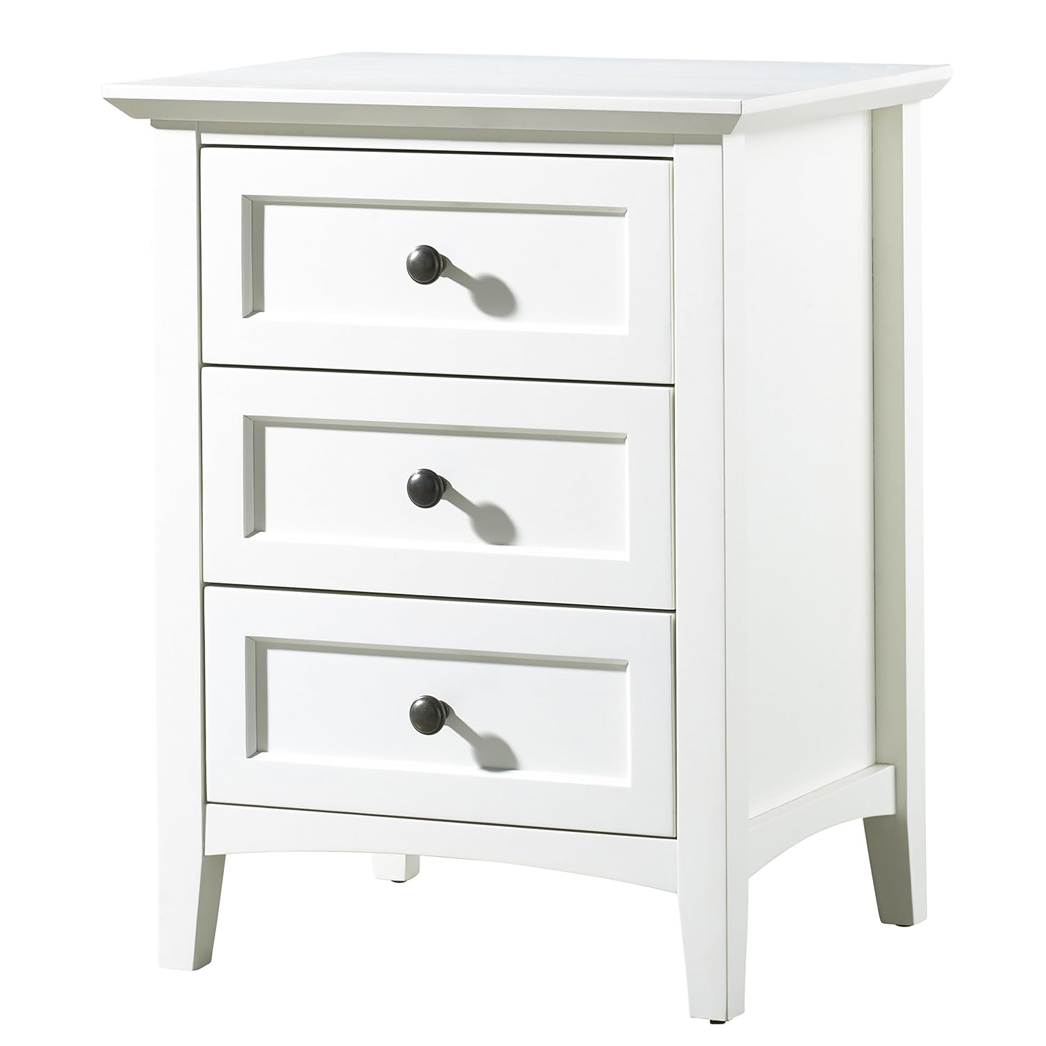 Modus Paragon 3 Drawer Nightstand in White - Engineered Wood