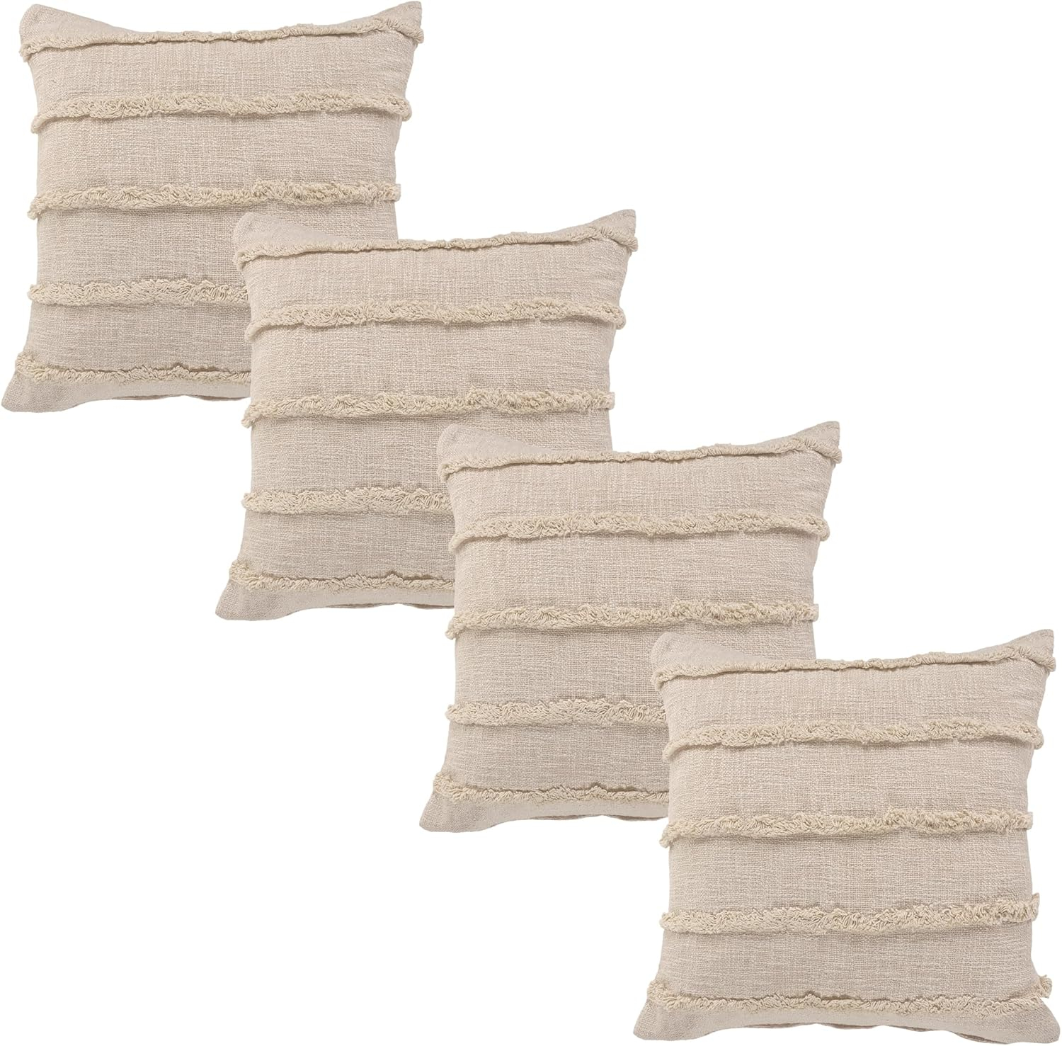 Ox Bay Birch Solid Organic Cotton Square 4 Piece Pillow Cover Set