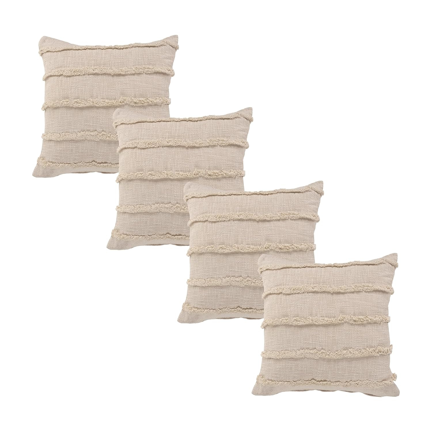 Ox Bay Birch Solid Organic Cotton Square 4 Piece Pillow Cover Set