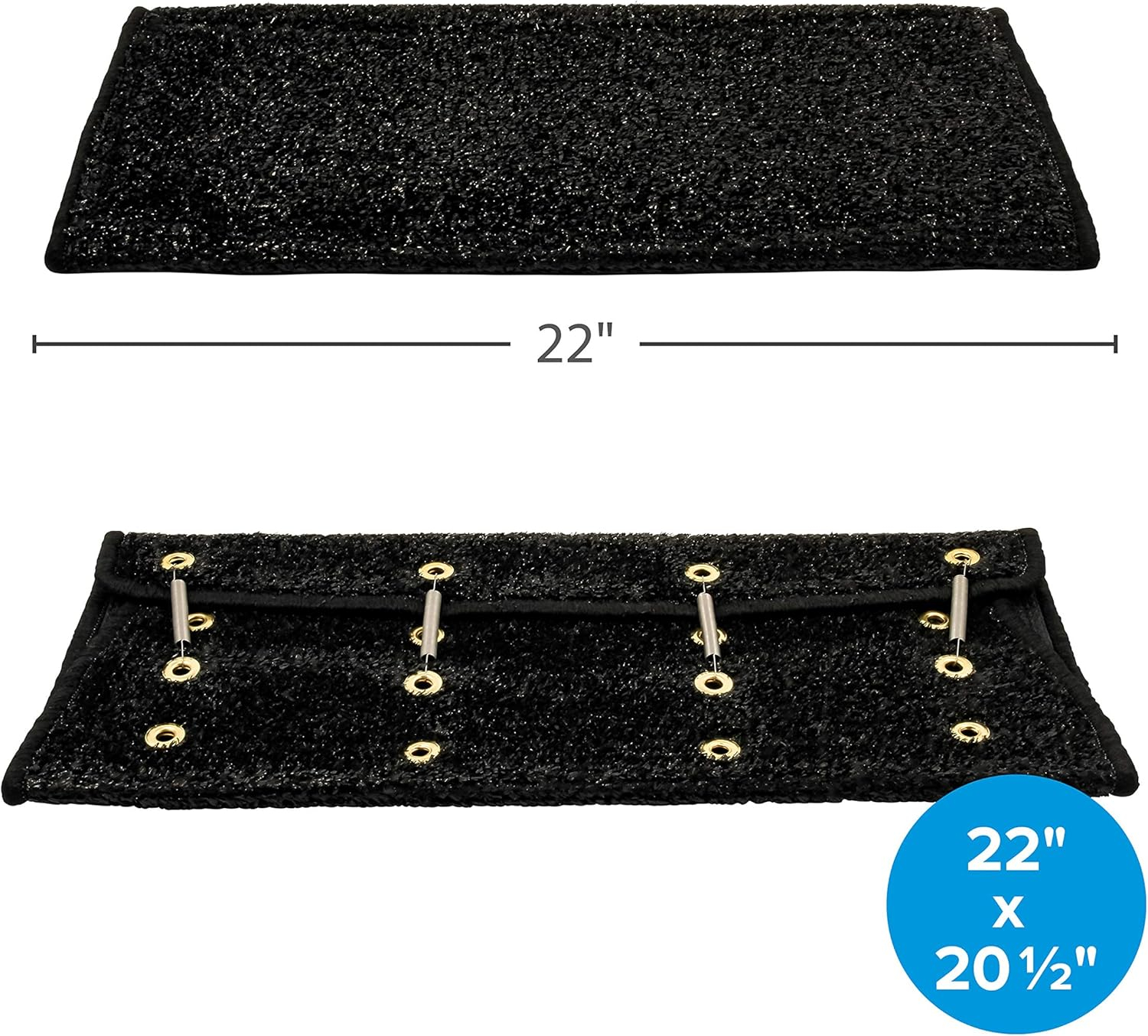 Camco RV Wrap Around Turf Rug | Weather and Mildew Resistant| Easy Install | Artificial Turf, Black (42947)