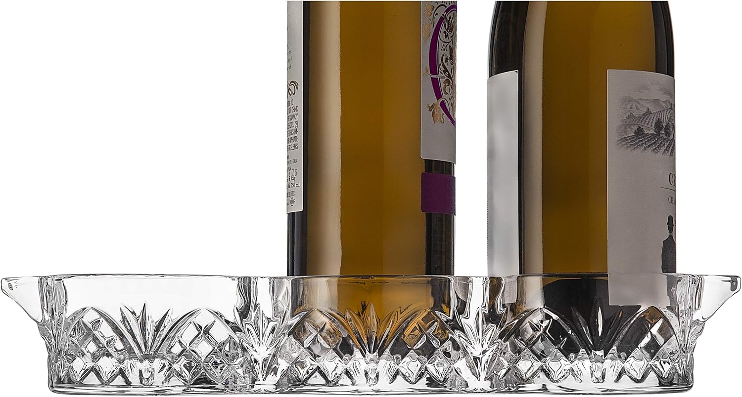 Godinger Silver Art Co Dublin Crystal Triple Bottle Coaster