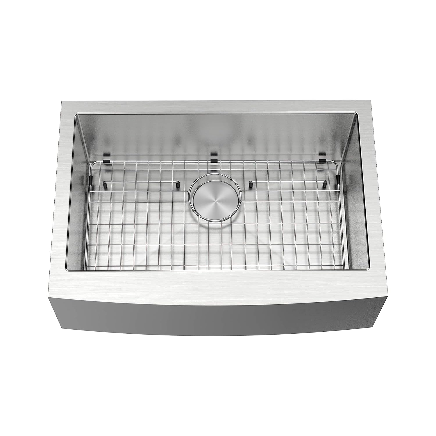 Prato 30 in. Single Bowl Farmhouse Curved Apron Front Stainless Steel Kitchen Sink 16-Gauge