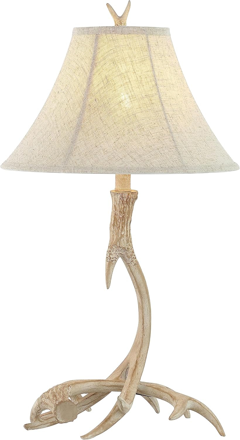 JONATHAN Y JYL6305B Antler 27.5" Rustic Resin LED Table Lamp, Traditional for living room, dinning room, bedroom, office Bulb Included, Beige