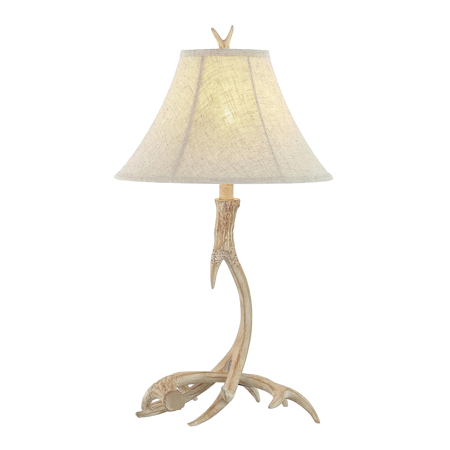 JONATHAN Y JYL6305B Antler 27.5" Rustic Resin LED Table Lamp, Traditional for living room, dinning room, bedroom, office Bulb Included, Beige