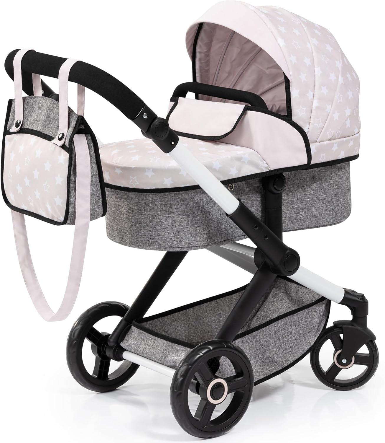 Bayer Design Convertible Doll Strollers Grey and White Stars