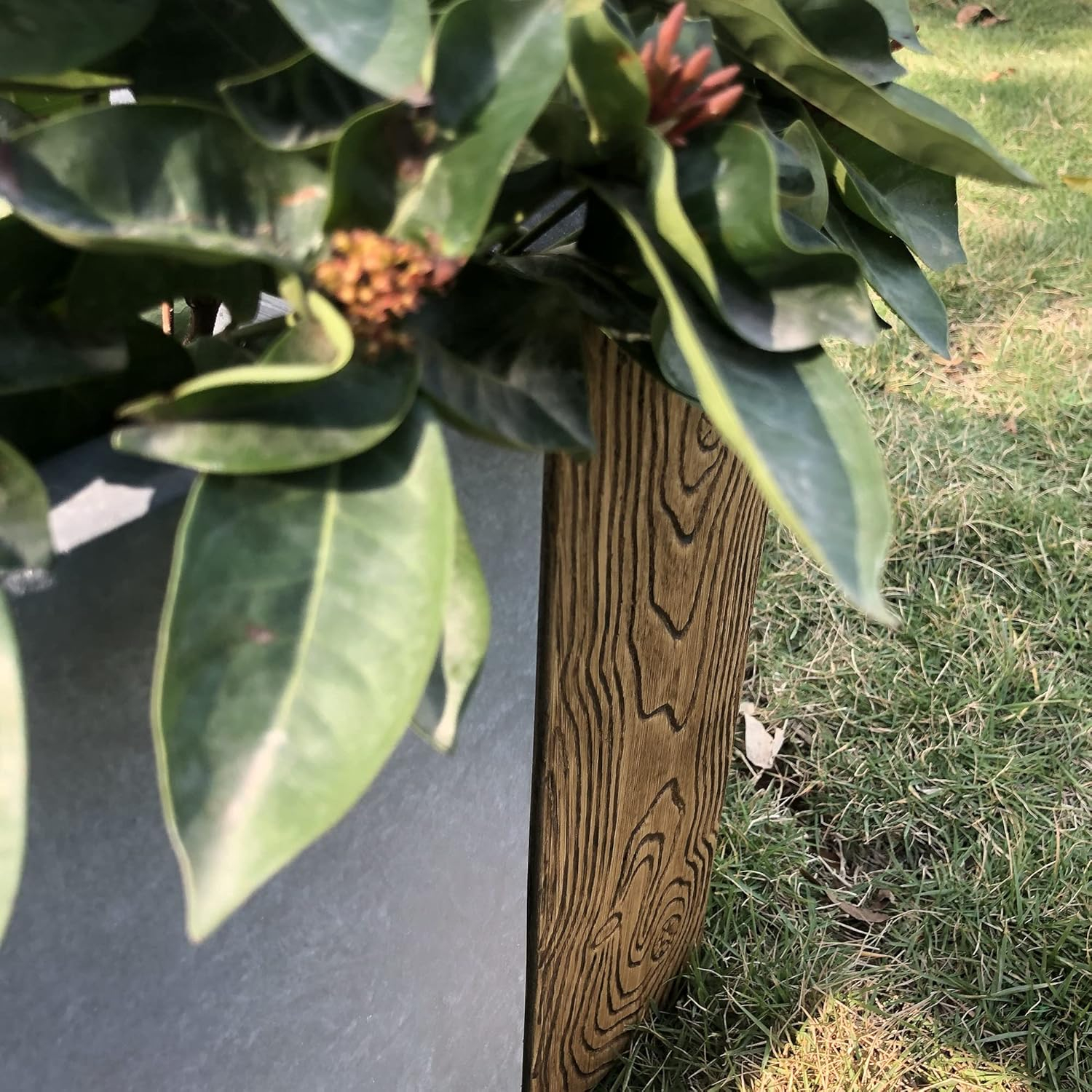 Timber Ridge Modern Concrete Rectangle Outdoor Planter, 23 Inch
