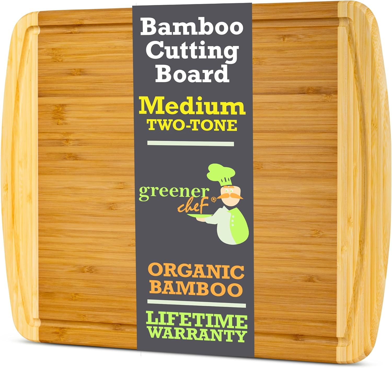 Greener Chef Medium Bamboo Cutting Board -14.5x11.5" Wood Cutting Board