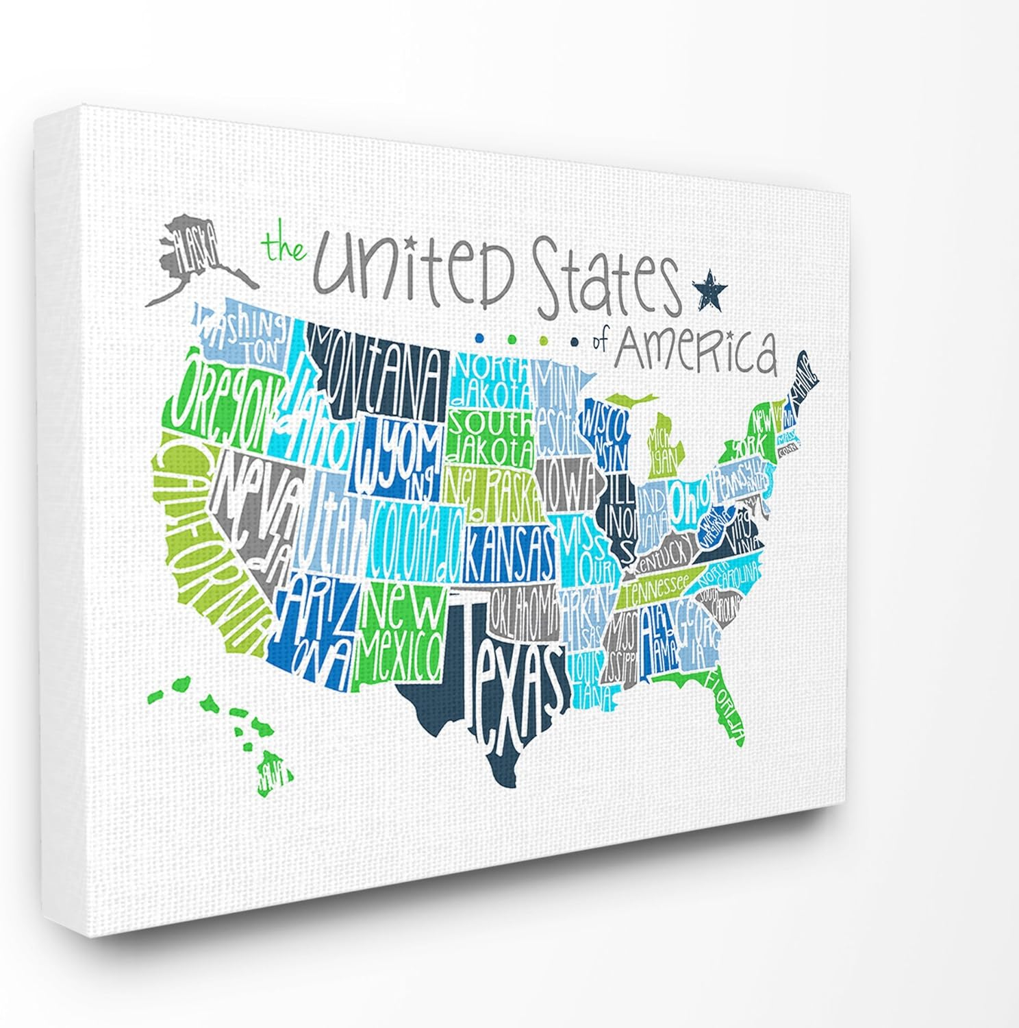 The Stupell Home Decor Collection The Kids Room by Stupell United States Map Colored Typography Wall Art