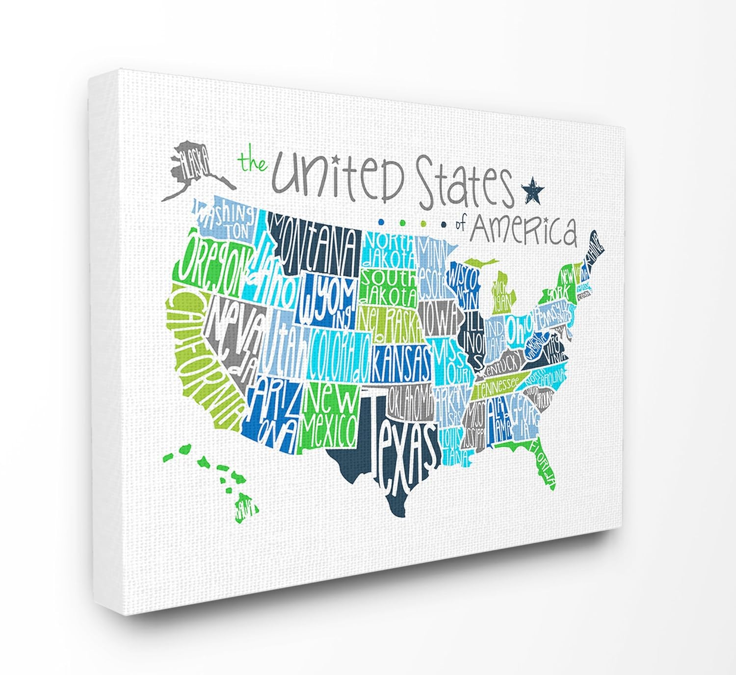 The Stupell Home Decor Collection The Kids Room by Stupell United States Map Colored Typography Wall Art