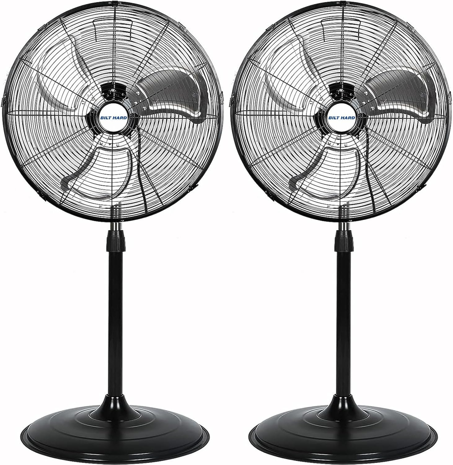 BILT HARD 5200 CFM 20" High Velocity Pedestal Fan, 3-Speed Industrial Oscillating Stand Fan with Aluminum Blades, Heavy Duty Standing Shop Fan for Commercial, Residential, and Garage