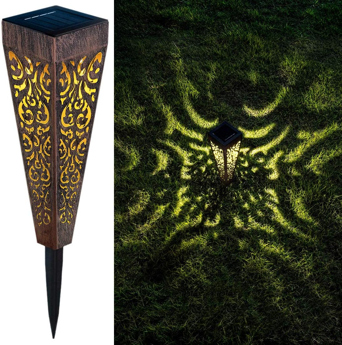 6Pcs Solar Pathway Garden Lights Outdoor Decorative Stakes, Waterproof LED Landscape Lighting for Lawn, Walkway, Patio, Yard (8 Lumens)