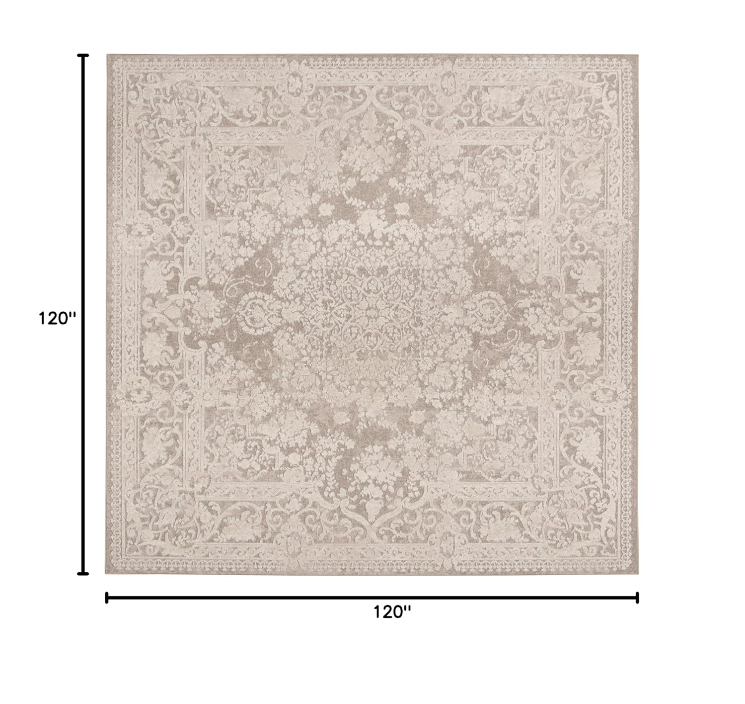 SAFAVIEH Reflection Sophia Traditional Area Rug, Beige/Cream, 10' x 10' Square