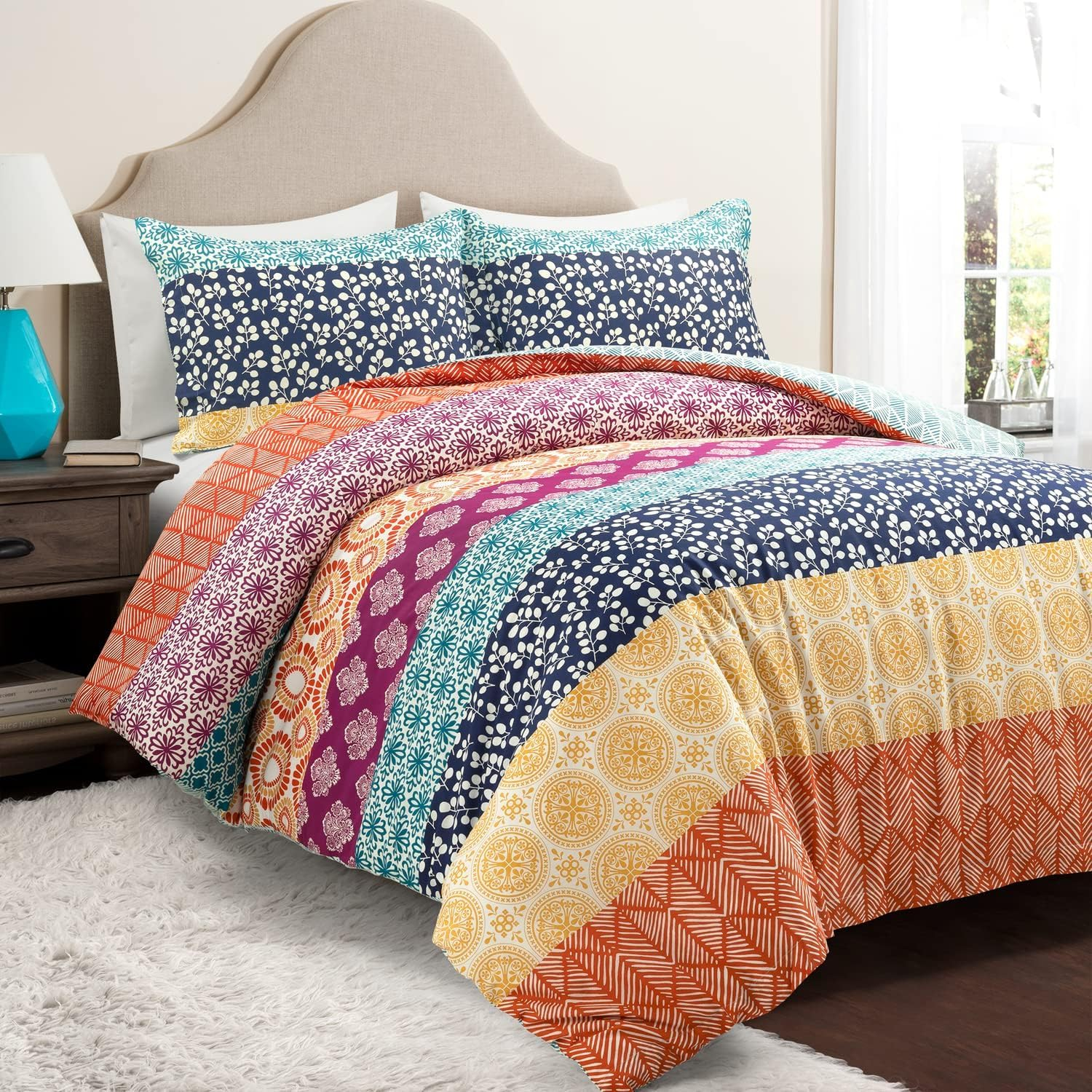 Lush Decor Lucymae 100% Cotton Duvet Cover Set