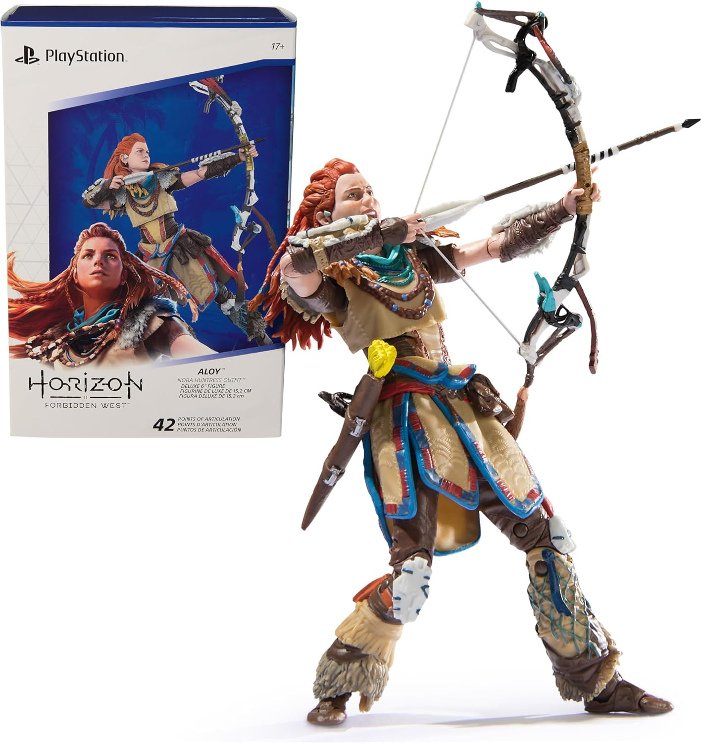 PlayStation Horizon Forbidden West, Deluxe 6” Aloy Action Figure with 15 Accessories, 17+