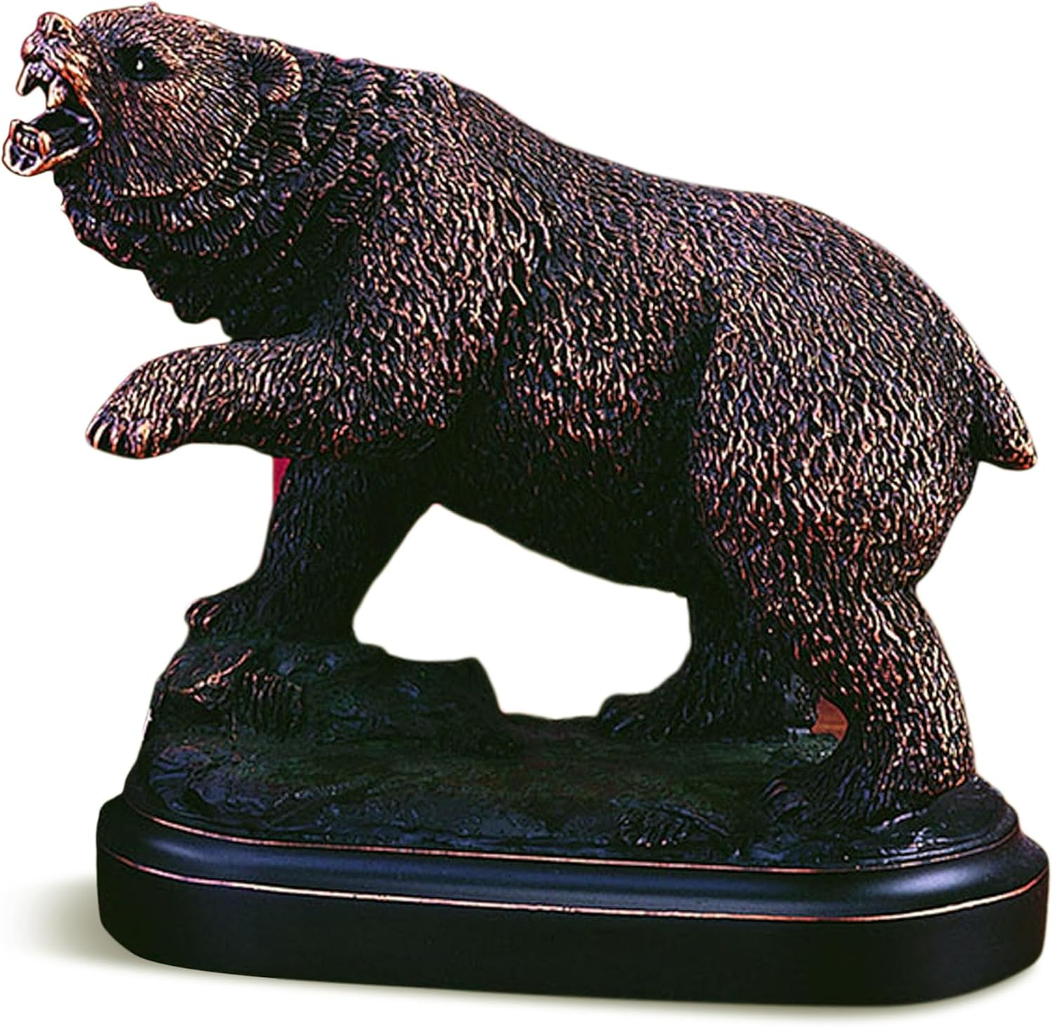Bronze Electroplated Resin Bear Statue with Polished Finish