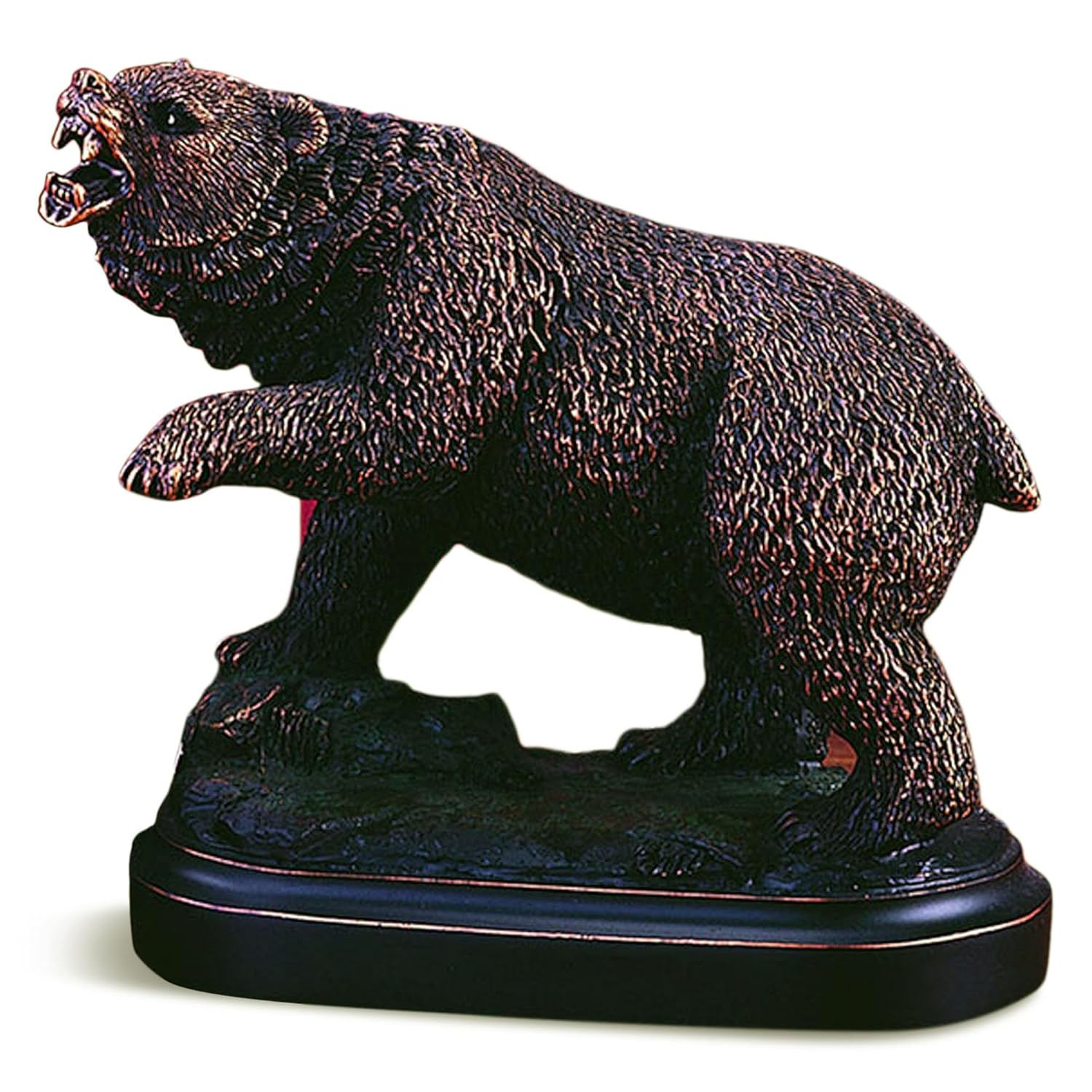 Bronze Electroplated Resin Bear Statue with Polished Finish