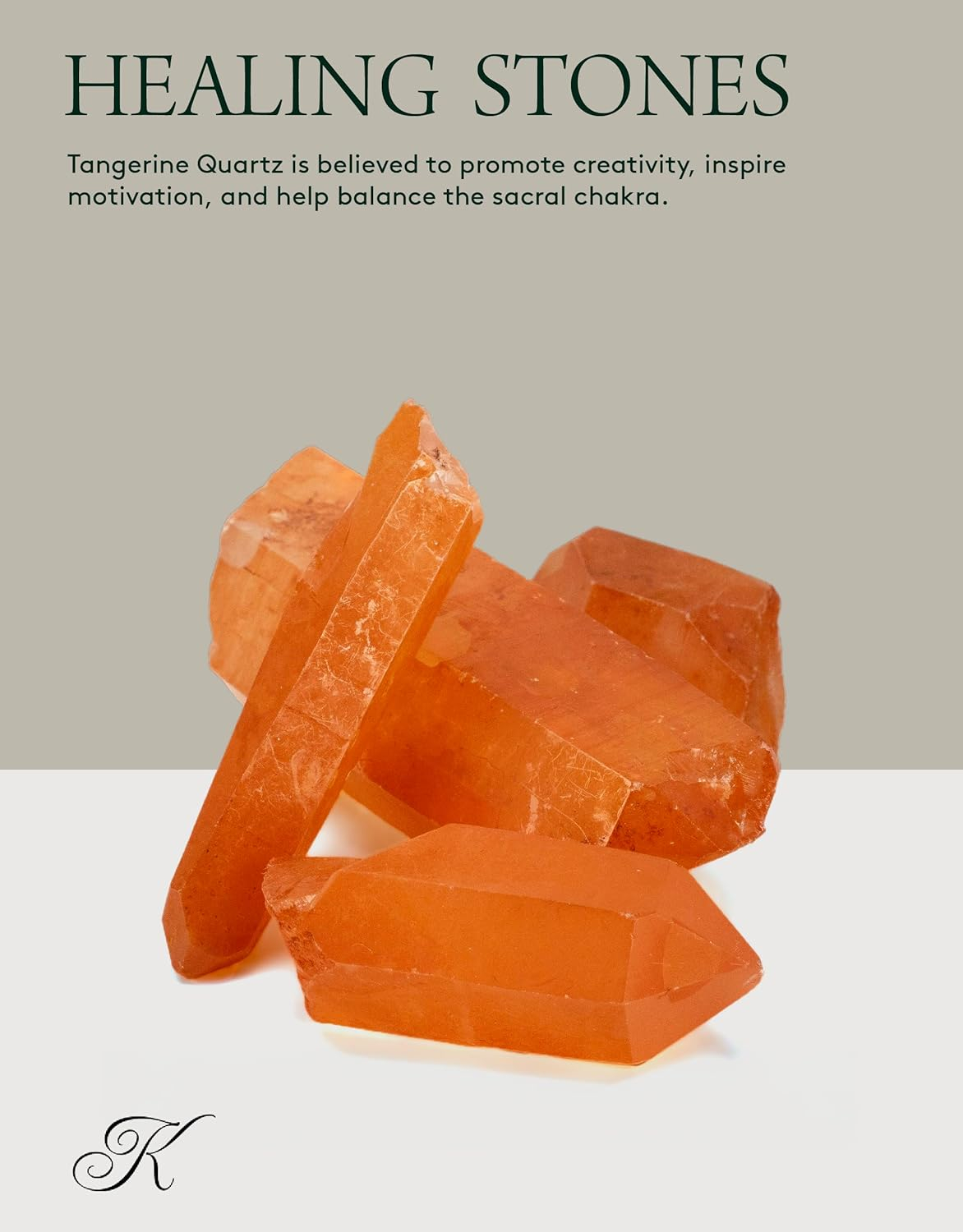 Natural Tangerine Quartz Points Set for Energy and Clarity