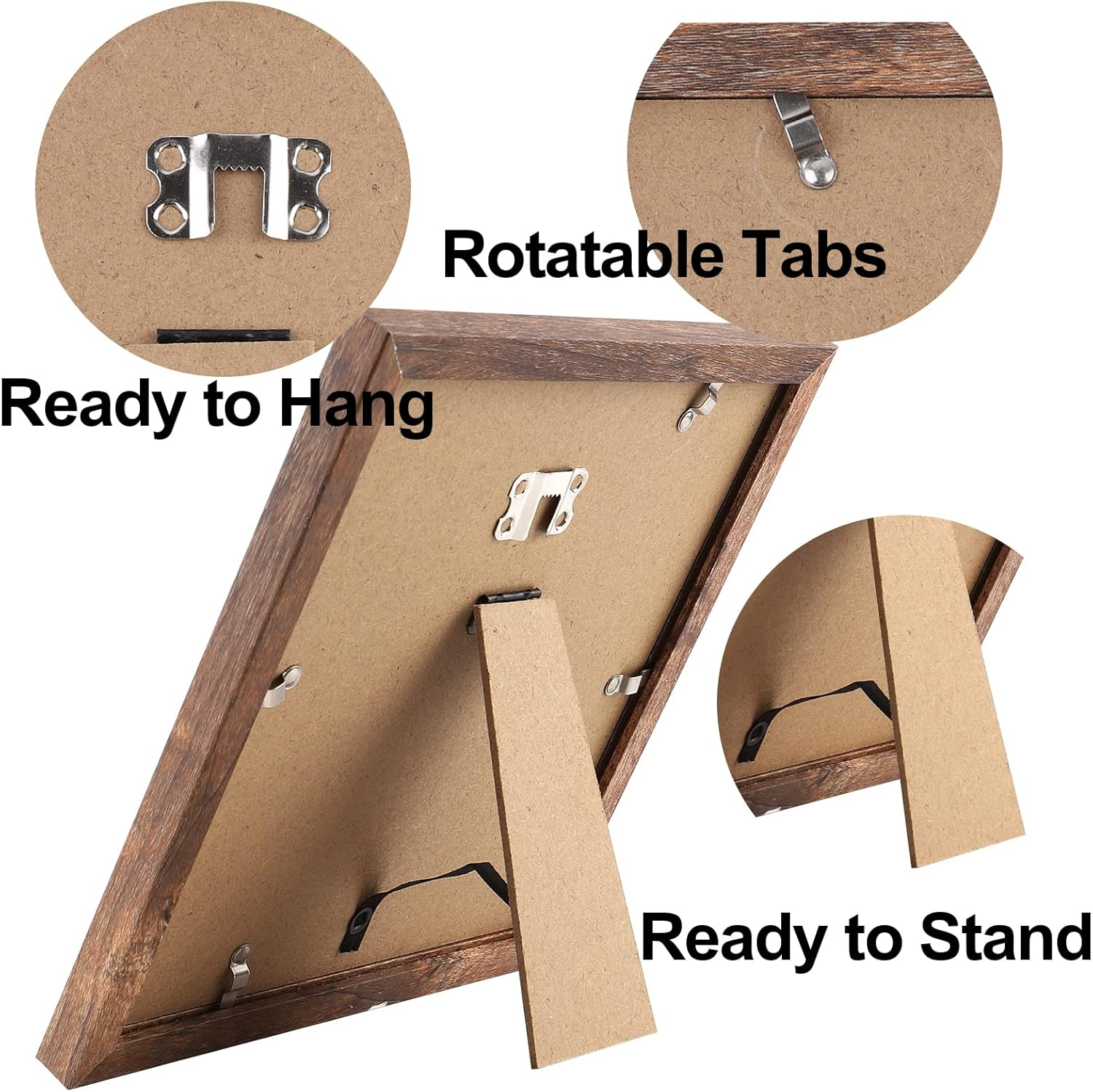 TOFOREVO Picture Frames 8x8 Set of 2 Rustic Wood Grain Photo Frame for Gallery Wall Mounting or Tabletop Display