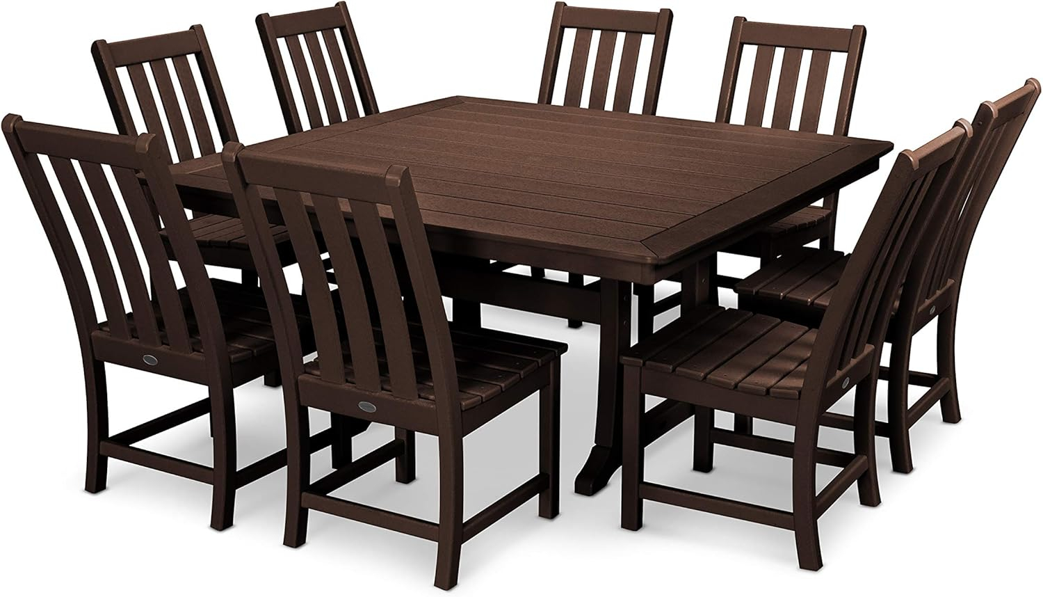 POLYWOOD Vineyard 9-Piece Dining Set in Mahogany
